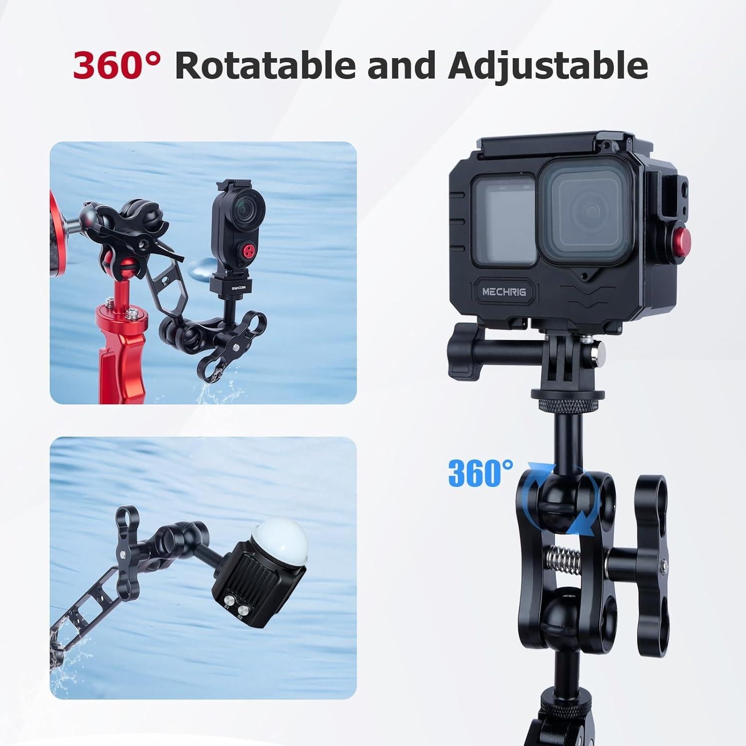 Adaptador de Cabeza Esférica Mechrig 1" con Rosca 1/4"-20