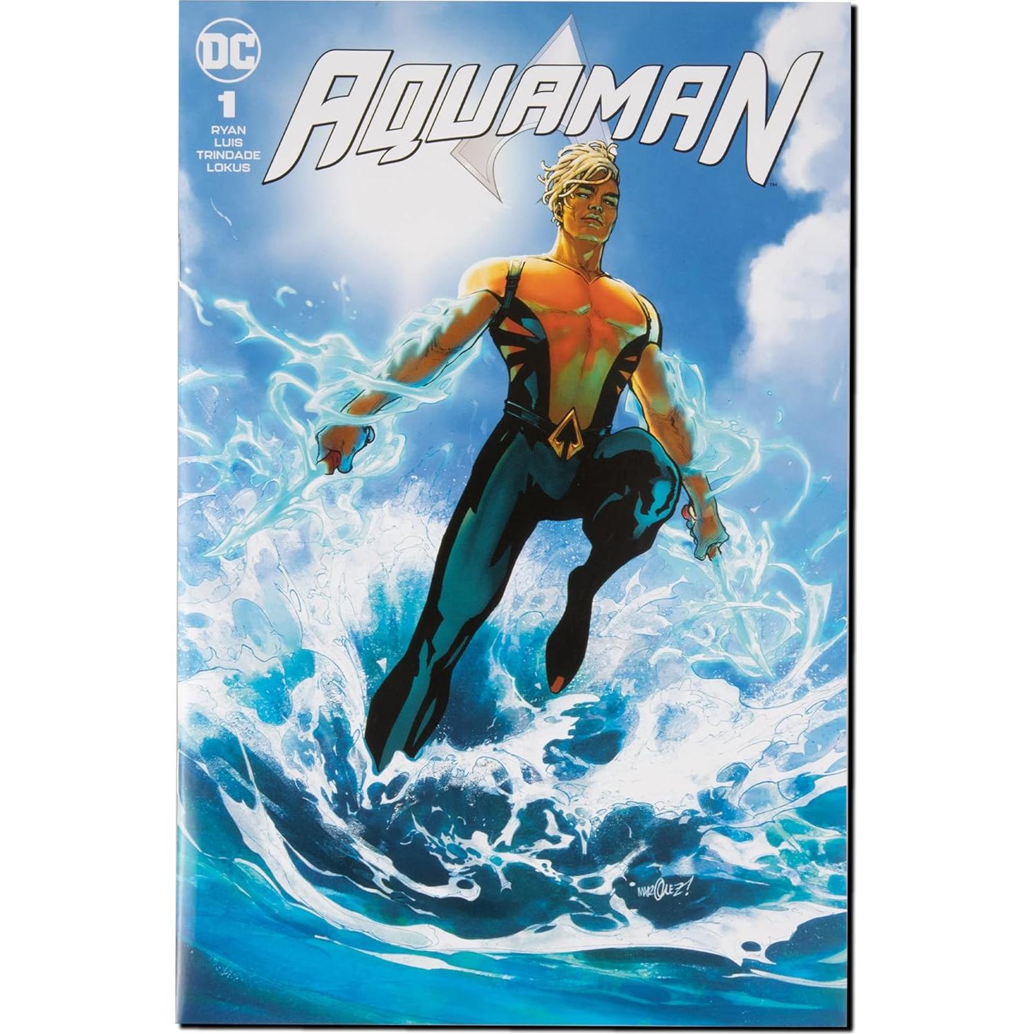 Figura de Acción Aqualad McFarlane 19 cm con Cómic Aquaman
