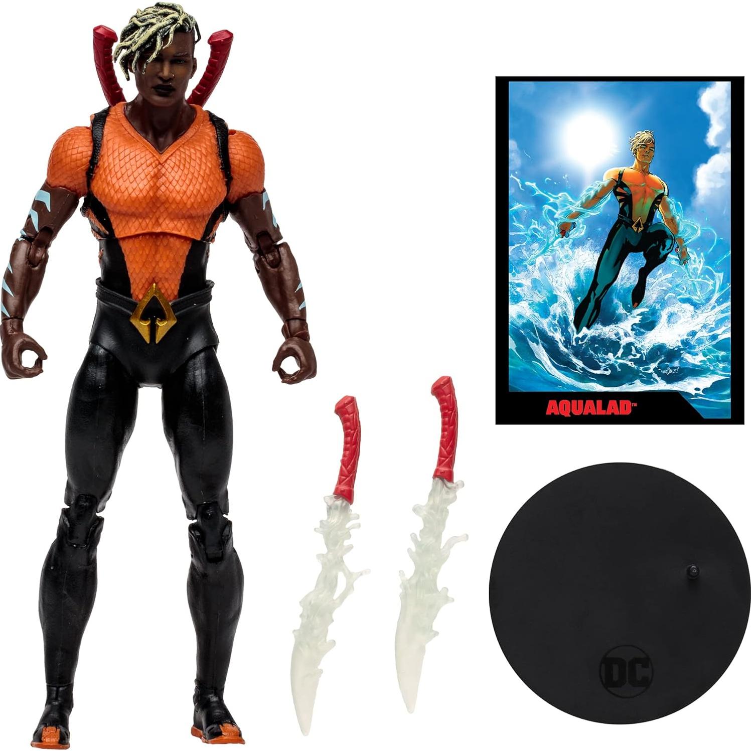 Figura de Acción Aqualad McFarlane 19 cm con Cómic Aquaman