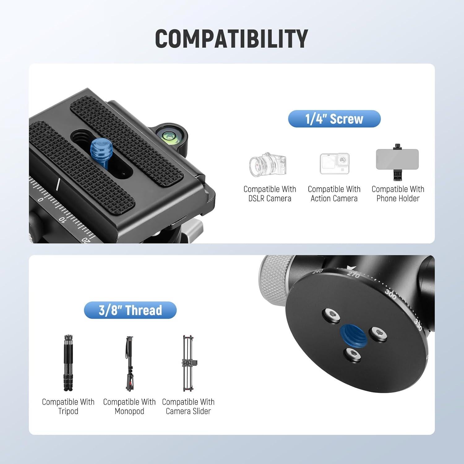 Cabezal de Trípode NEEWER TH03 para Cámara de Video 5kg