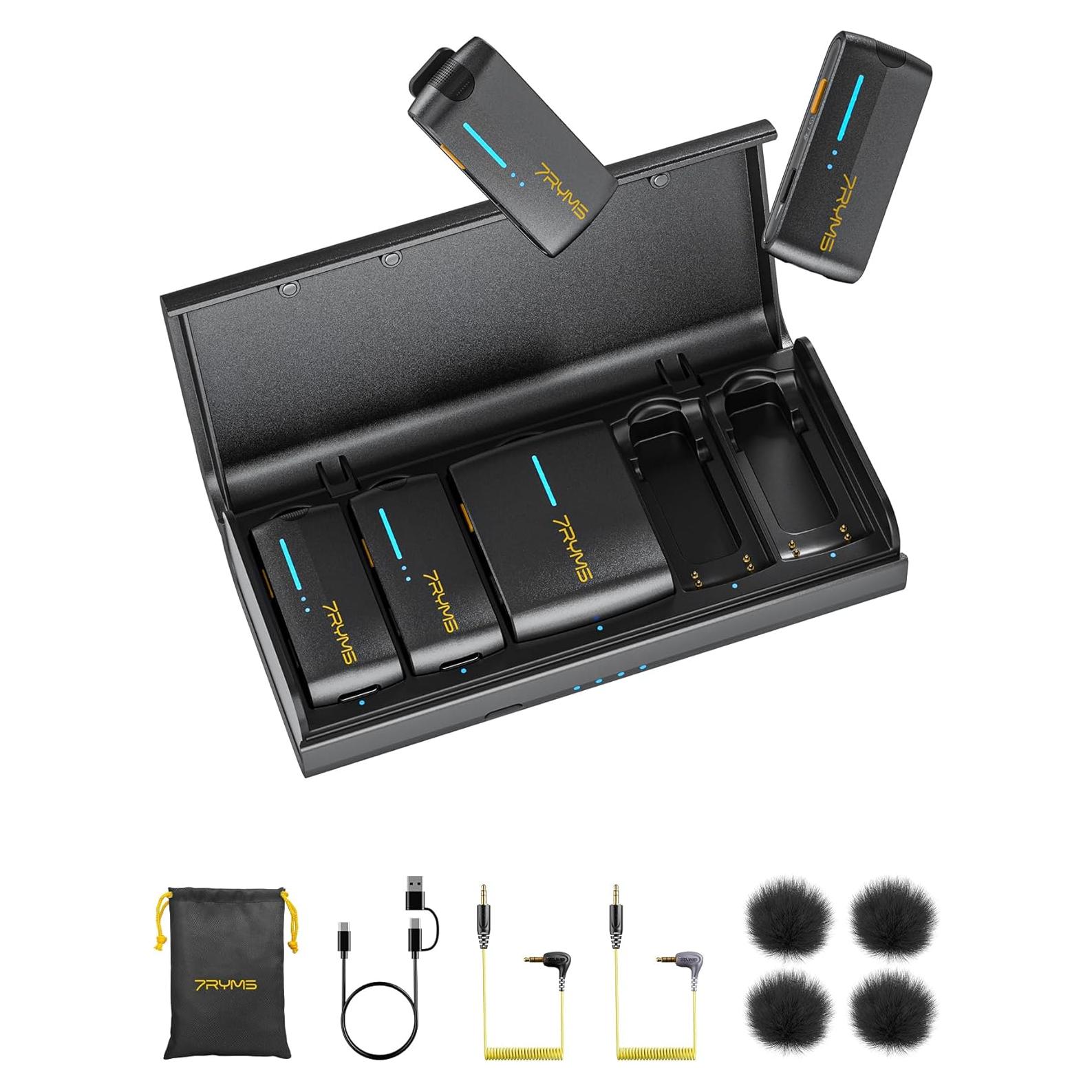 Micrófono Lavalier Inalámbrico 7RYMS iRay DW40 4 Canales