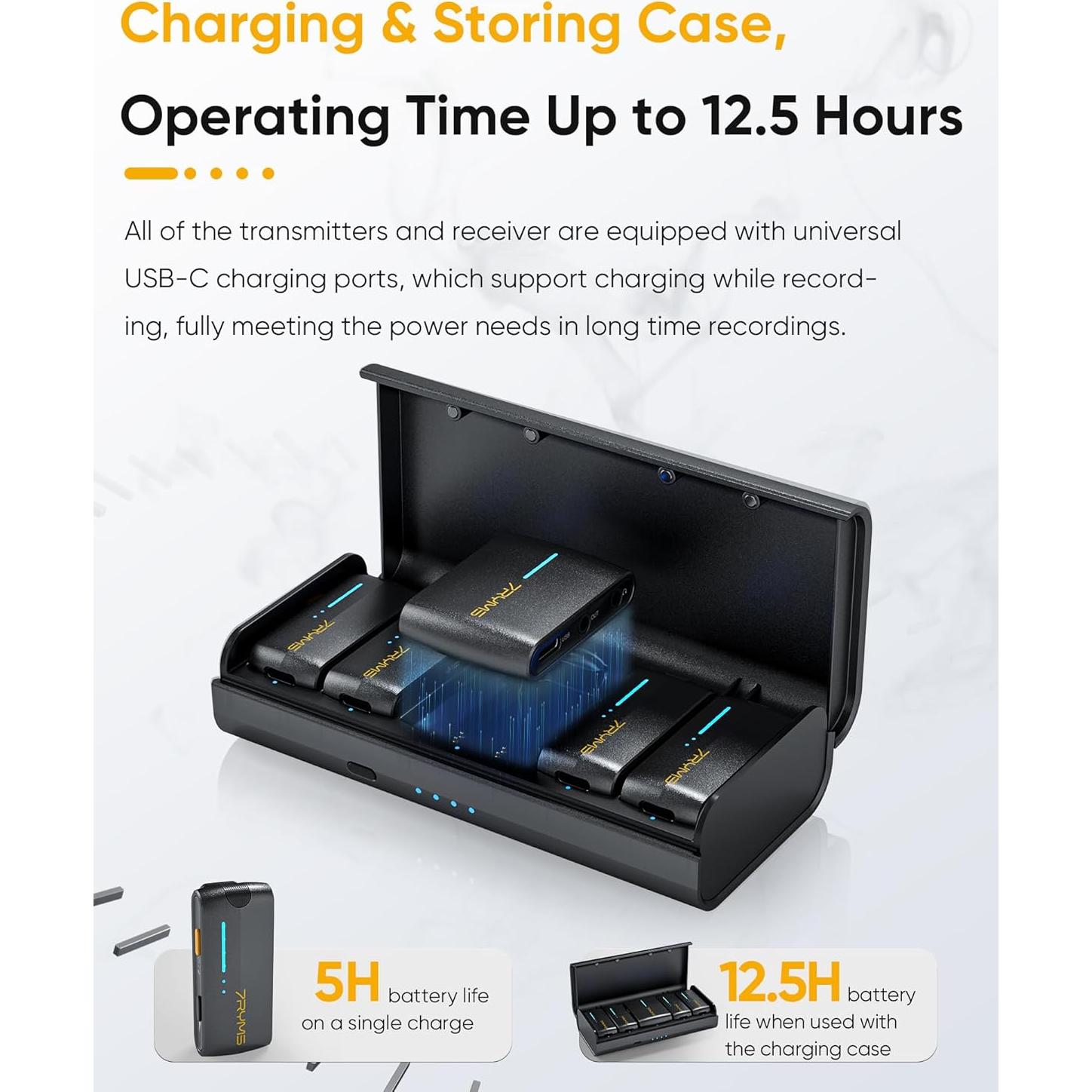 Micrófono Lavalier Inalámbrico 7RYMS iRay DW40 4 Canales