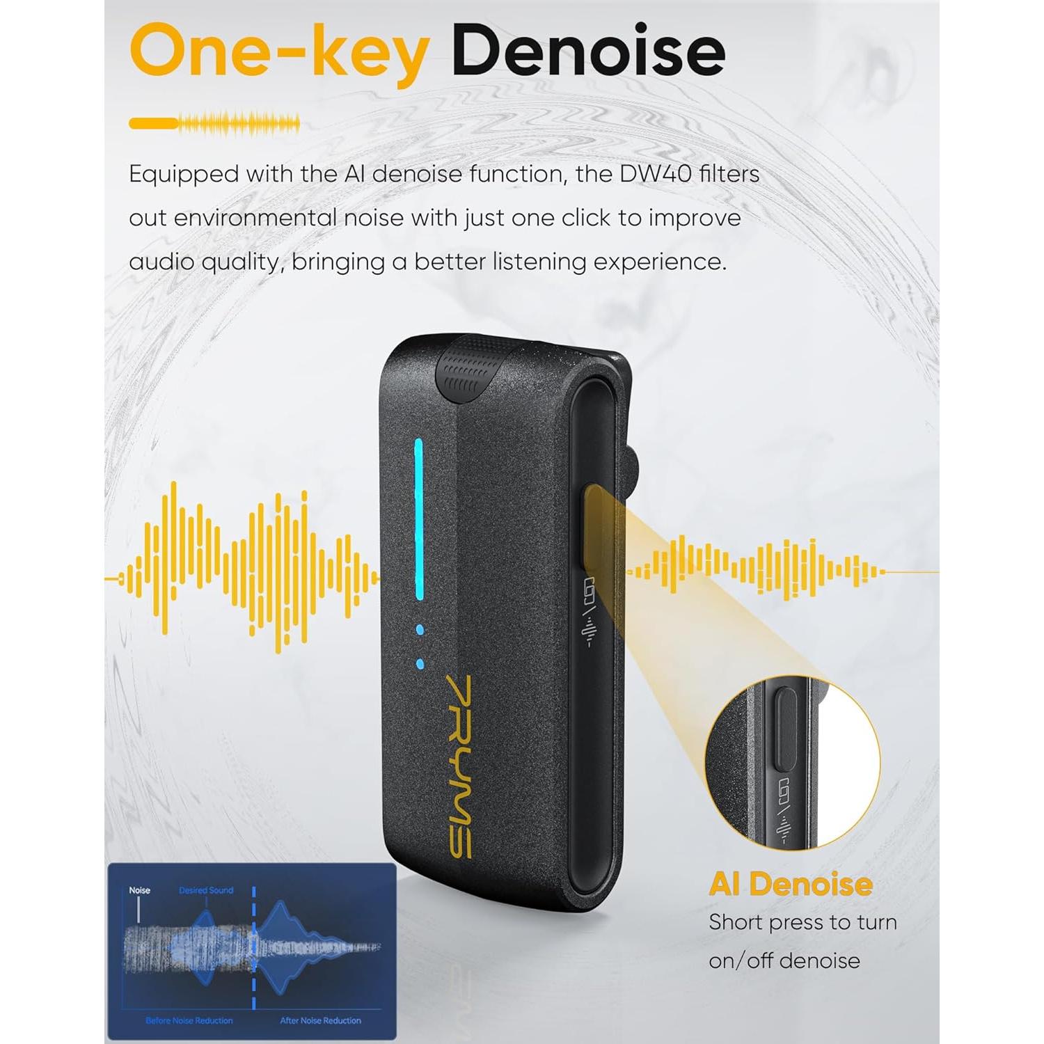 Micrófono Lavalier Inalámbrico 7RYMS iRay DW40 4 Canales