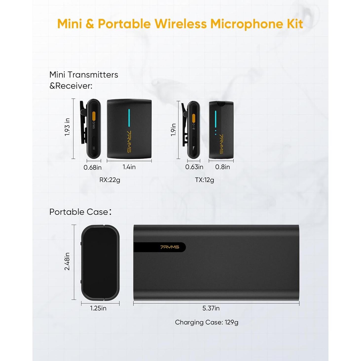 Micrófono Lavalier Inalámbrico 7RYMS iRay DW40 4 Canales