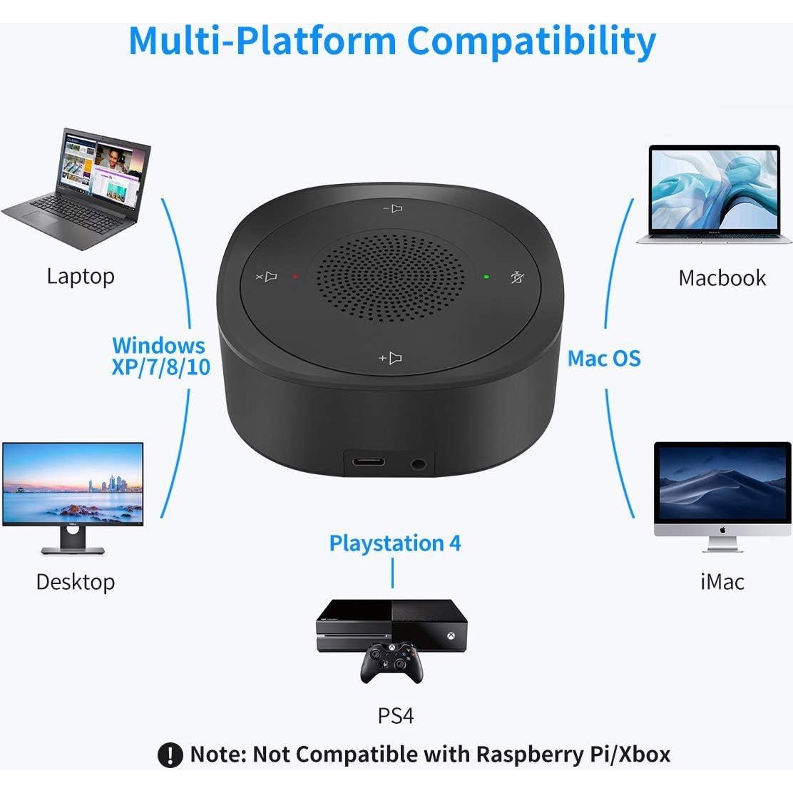 Micrófono de Conferencia USB JOUNIVO JV801 Omnidireccional 360°