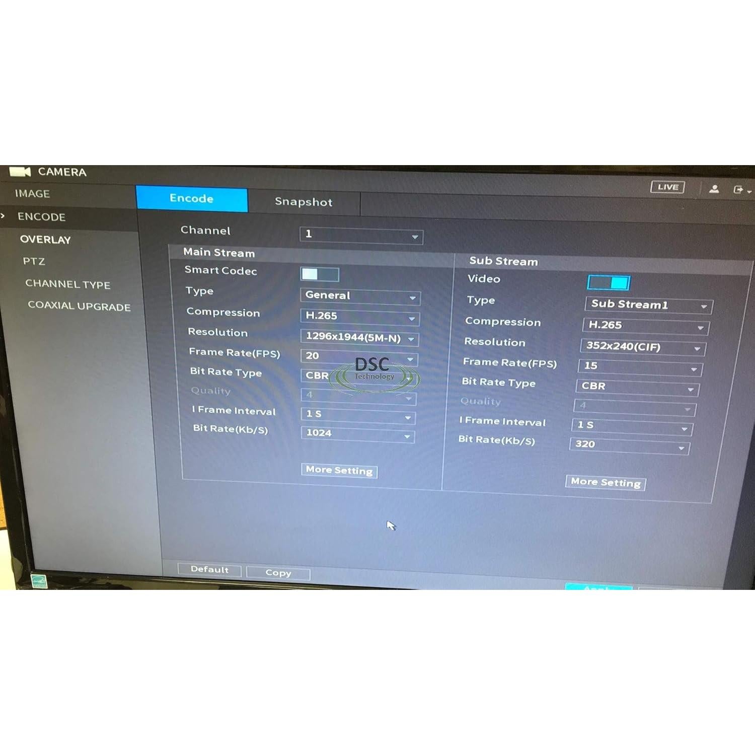 Grabador de Video Digital 16CH HD-CVI/TVI/AHD 1TB DVR