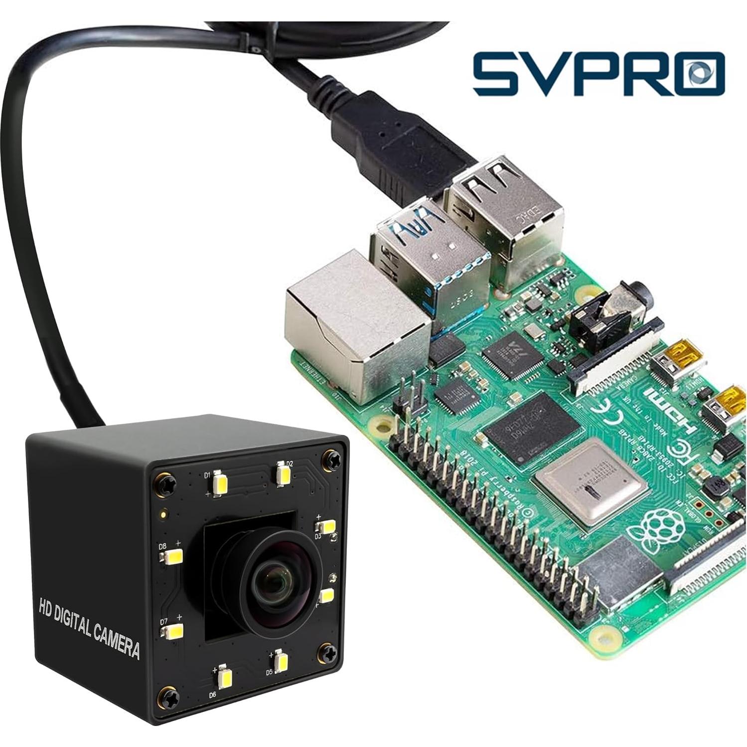 Cámara USB SVPRO 12MP IMX577 con Luz LED para PC y Raspberry Pi