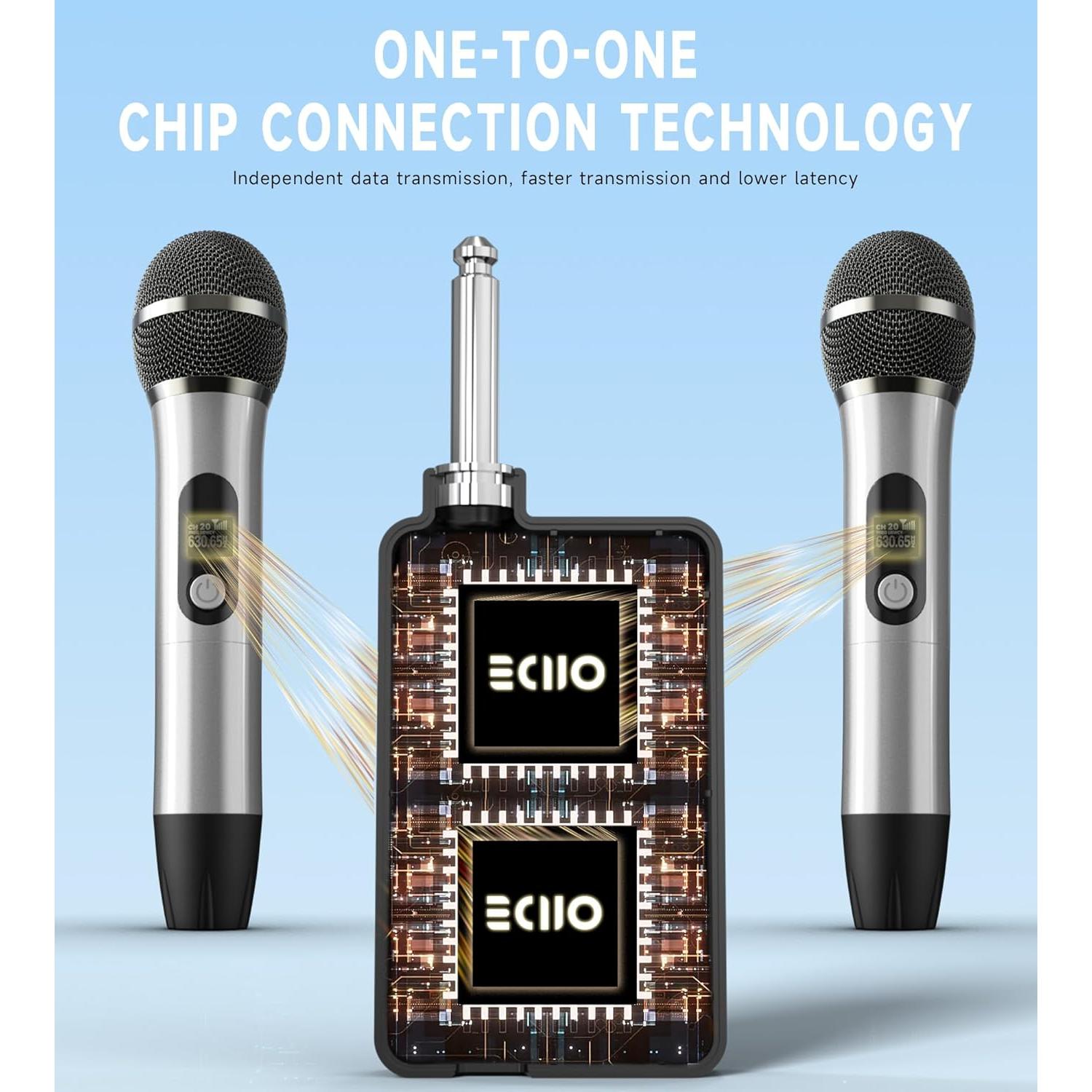 Micrófono Inalámbrico ECHOMUSSY YA-01, 40H Batería, 60m Alcance