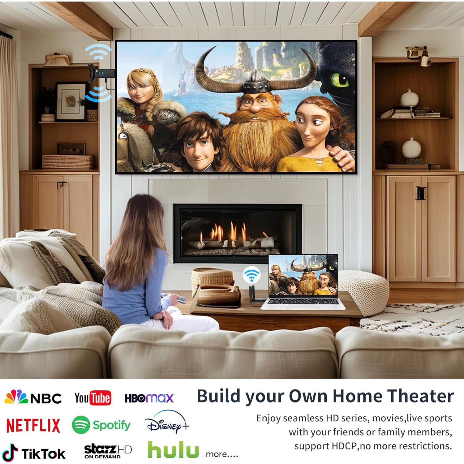 Transmisor HDMI Inalámbrico POFAN con 4 Receptores 1080p