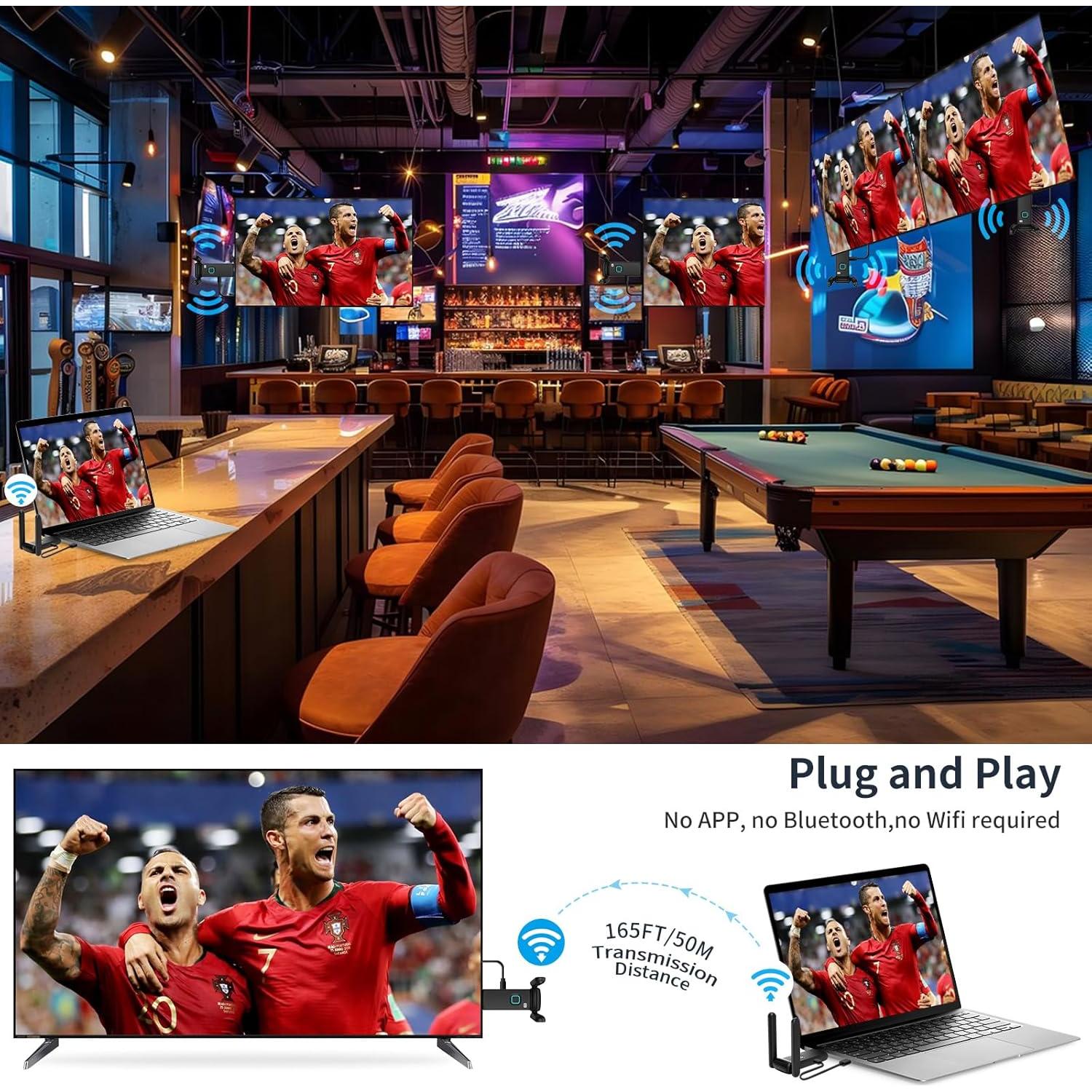 Transmisor HDMI Inalámbrico POFAN con 4 Receptores 1080p