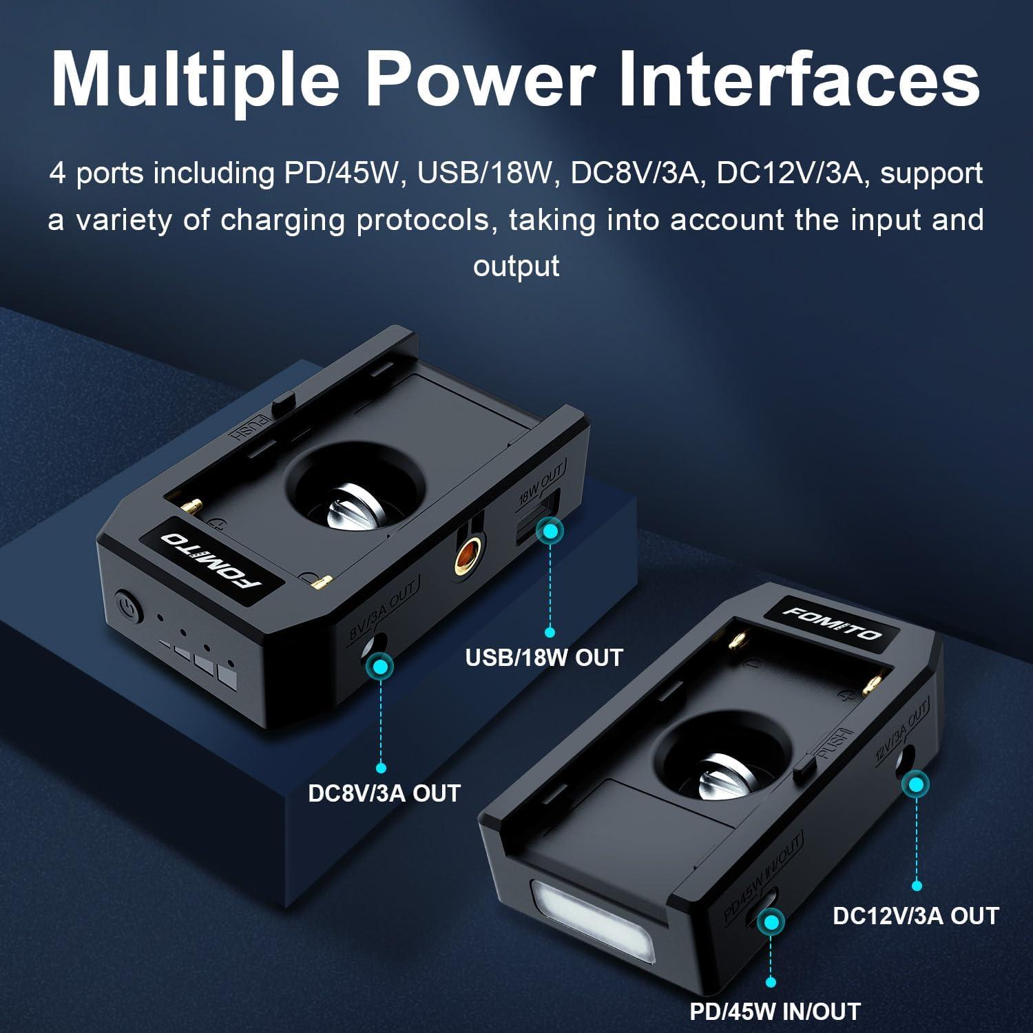 Cargador Rápido FOMITO NP-F 45W con Pantalla LED