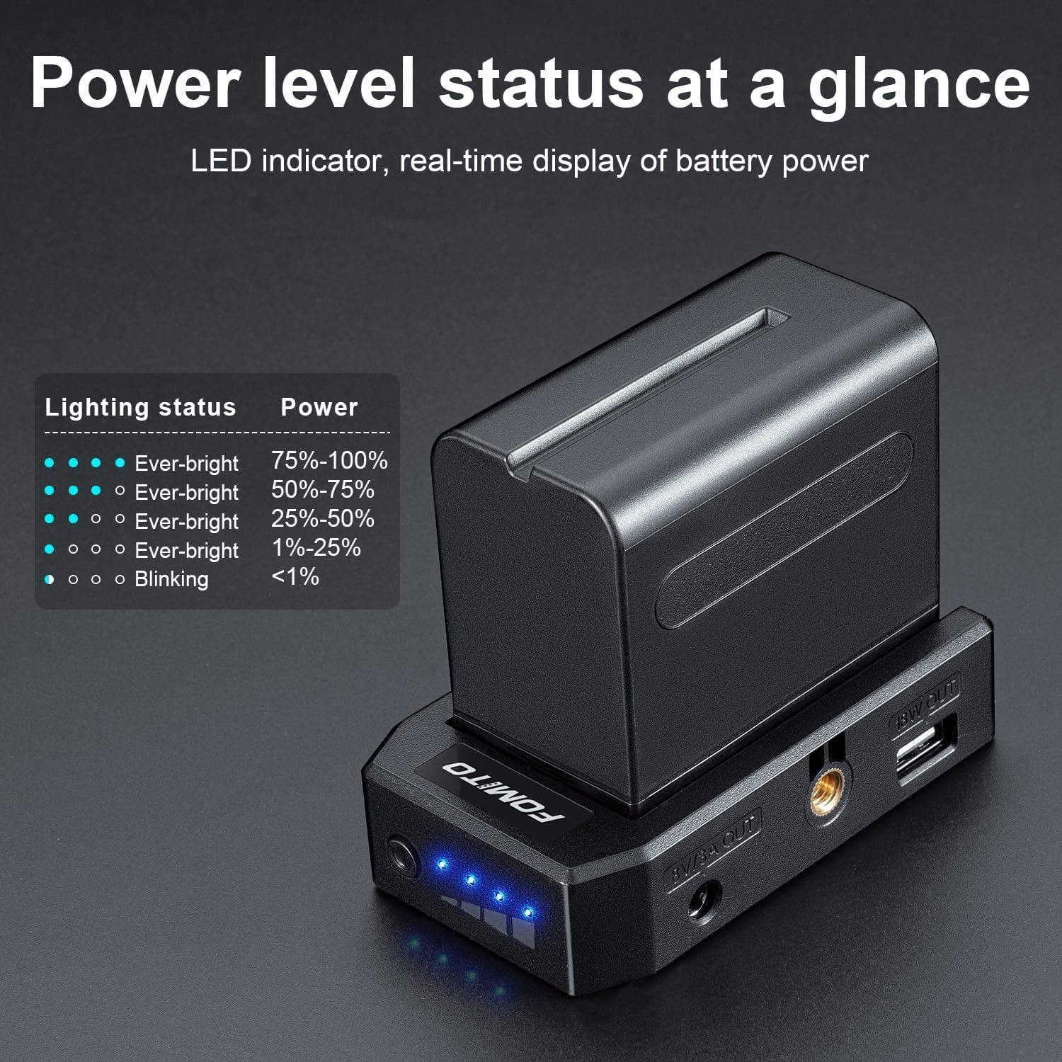 Cargador Rápido FOMITO NP-F 45W con Pantalla LED