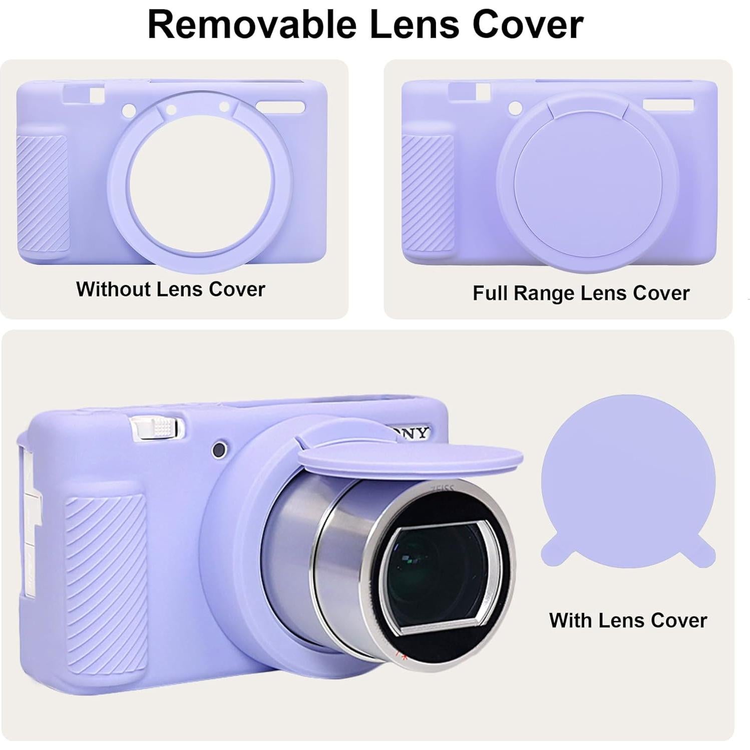 Funda de silicona BOVKE para cámara Sony ZV-1 morado