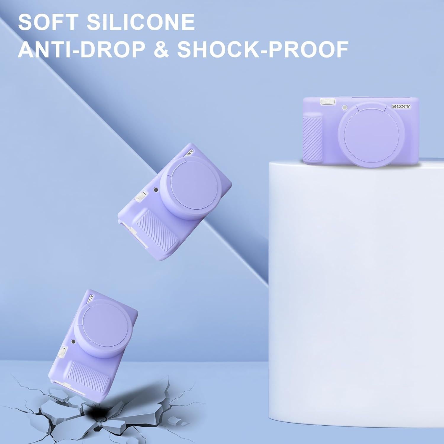 Funda de silicona BOVKE para cámara Sony ZV-1 morado