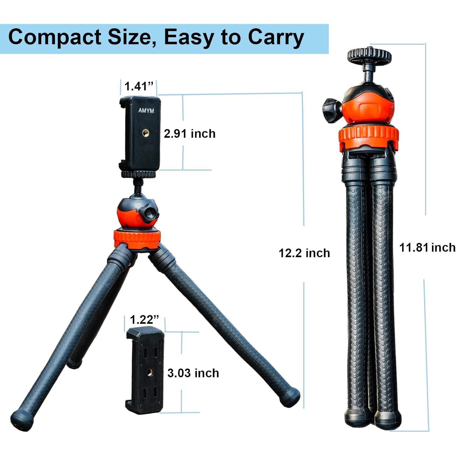 Trípode Flexible AMYM para Teléfono y Cámara - 30 cm