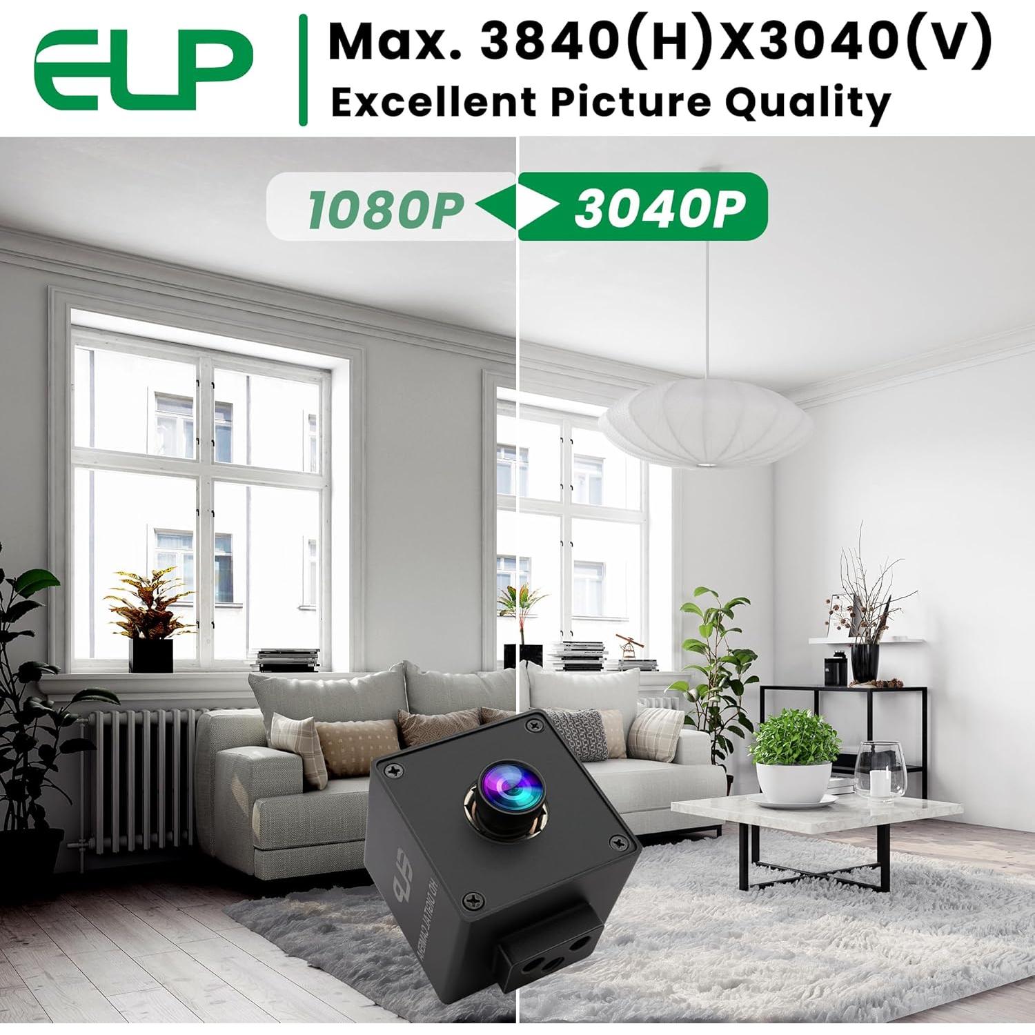 Cámara USB ELP 12MP Autofoco 1080P 120fps Mini UVC