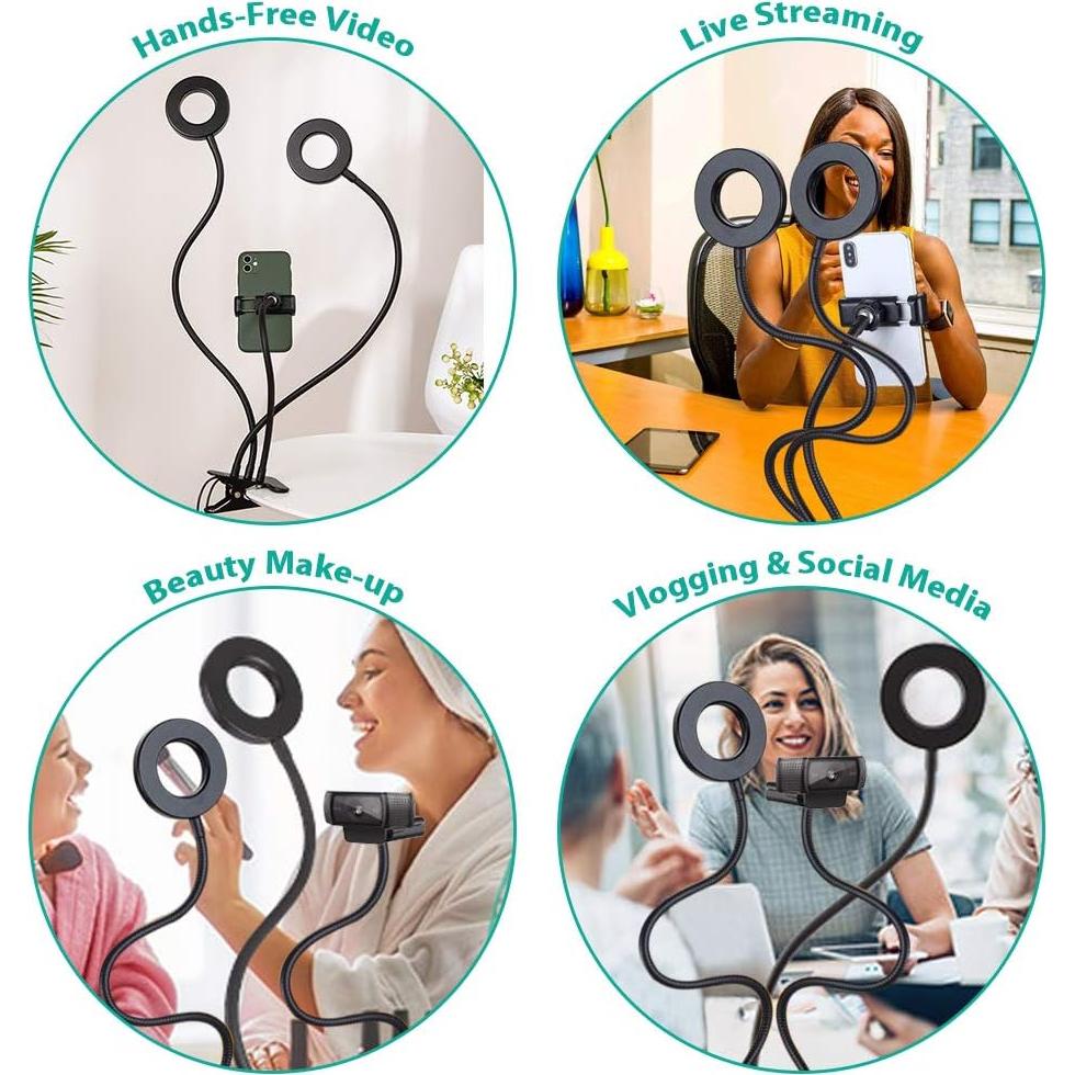 Luz de Anillo LED NexiGo 8.89 cm con Soporte para Móvil