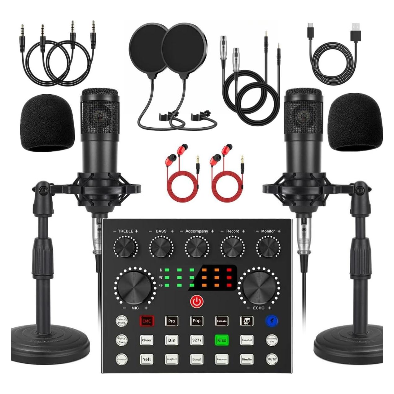 Paquete de Podcast V8s para 2 con Micrófono BM-800 y Soportes