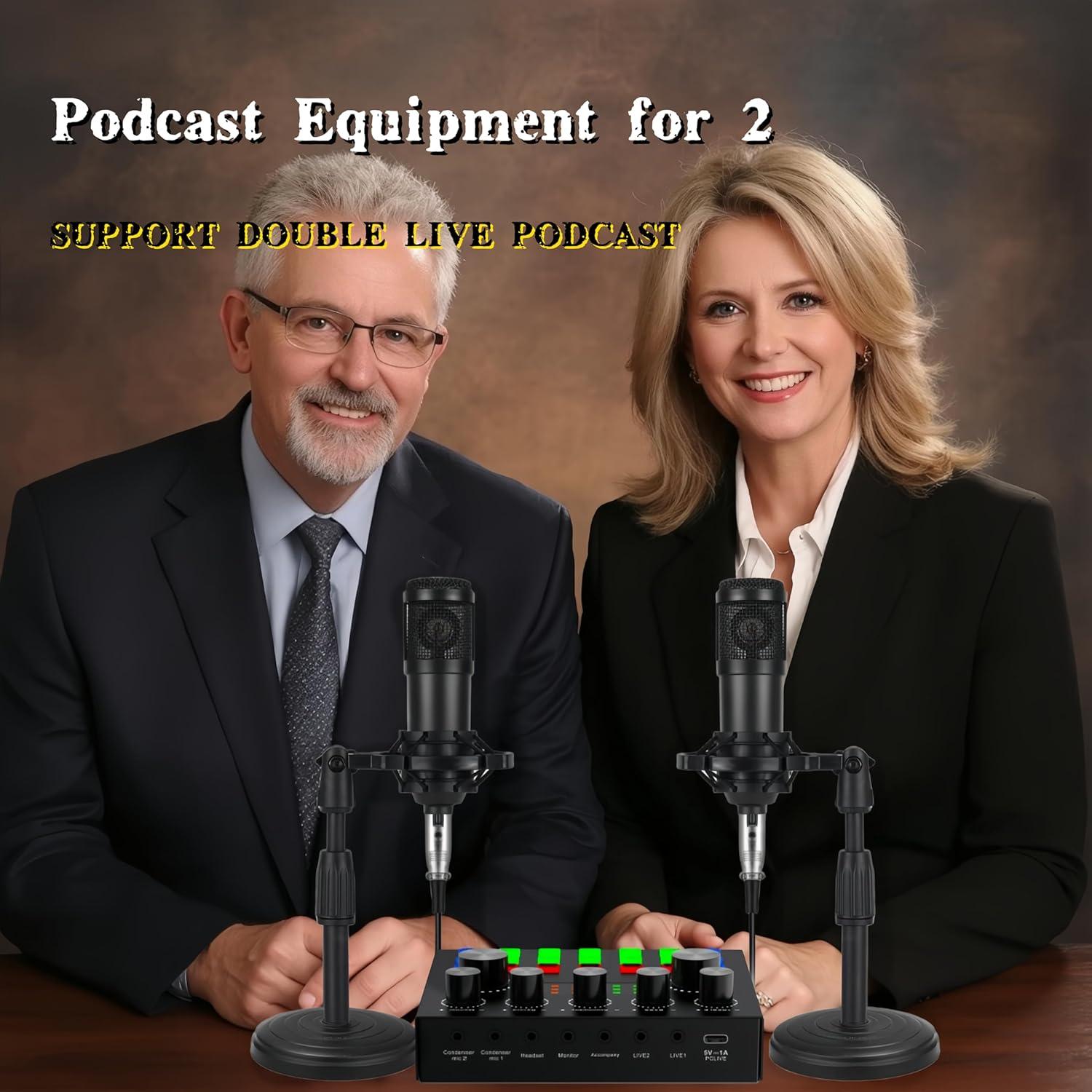Paquete de Podcast V8s para 2 con Micrófono BM-800 y Soportes