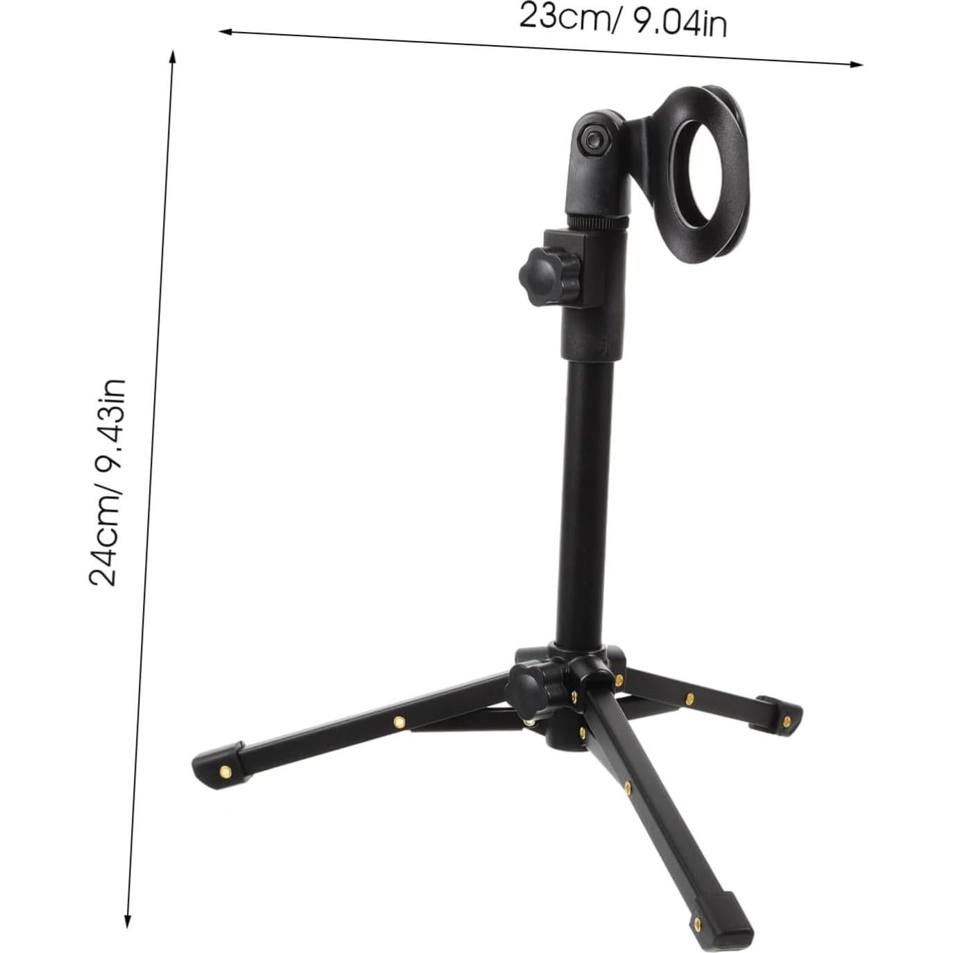 Soporte de Micrófono Ajustable de Metal con Trípode Plegable