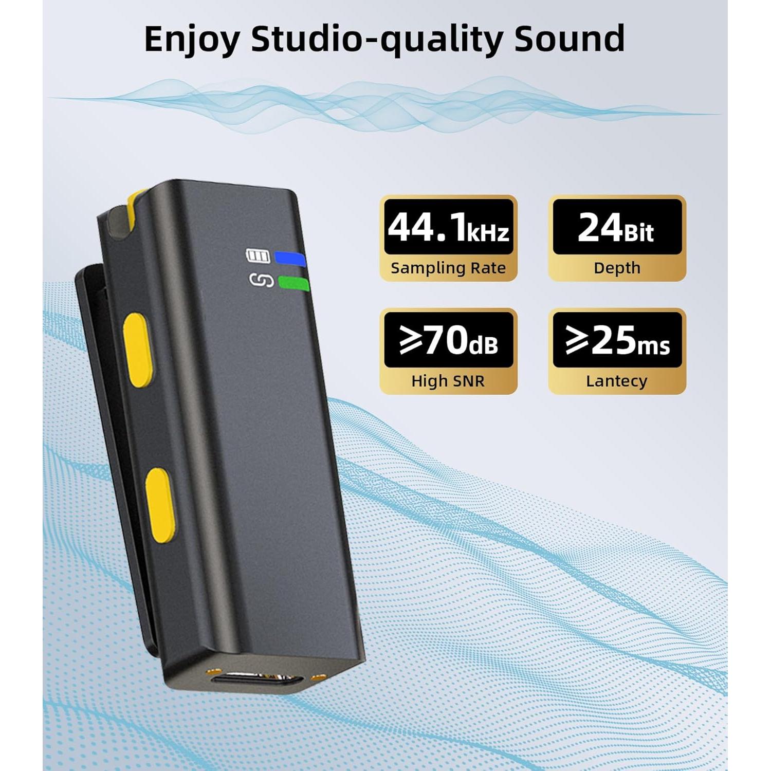 Micrófono Inalámbrico Lavalier EZColoris M200 - 35H Batería, USB-C