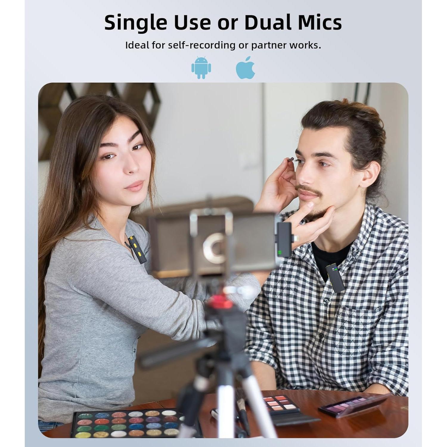 Micrófono Inalámbrico Lavalier EZColoris M200 - 35H Batería, USB-C