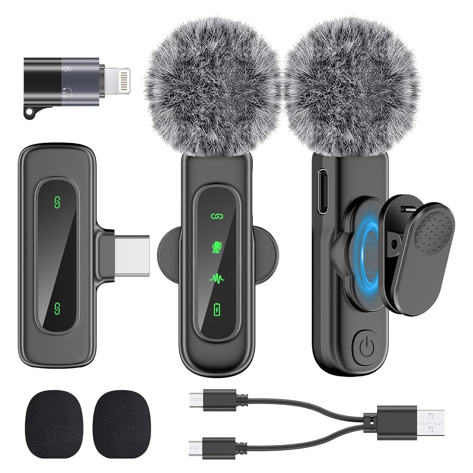 Micrófono Lavalier Inalámbrico PoP Voice USB-C 12H Reducción Ruido