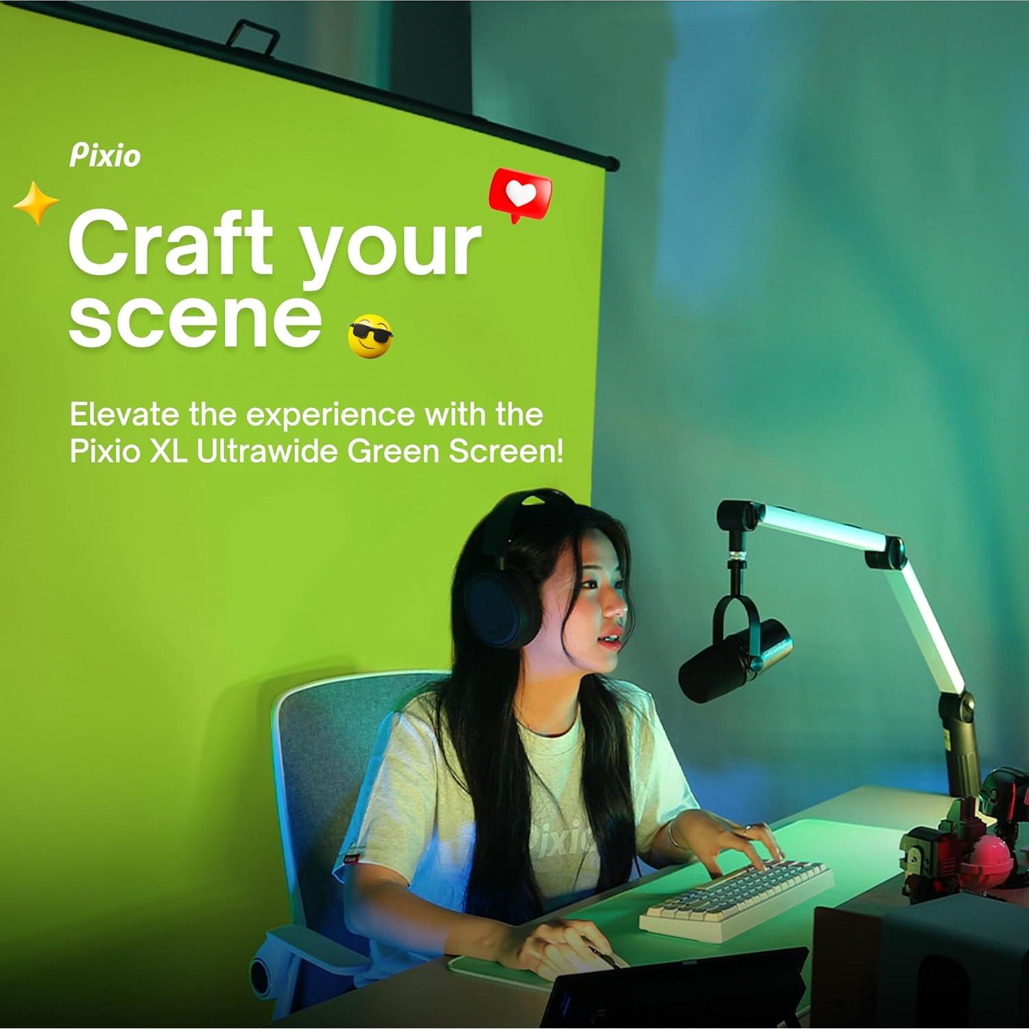 Fondo Verde Plegable Pixio Ultrawide 248.9x198.1 cm para Fotos