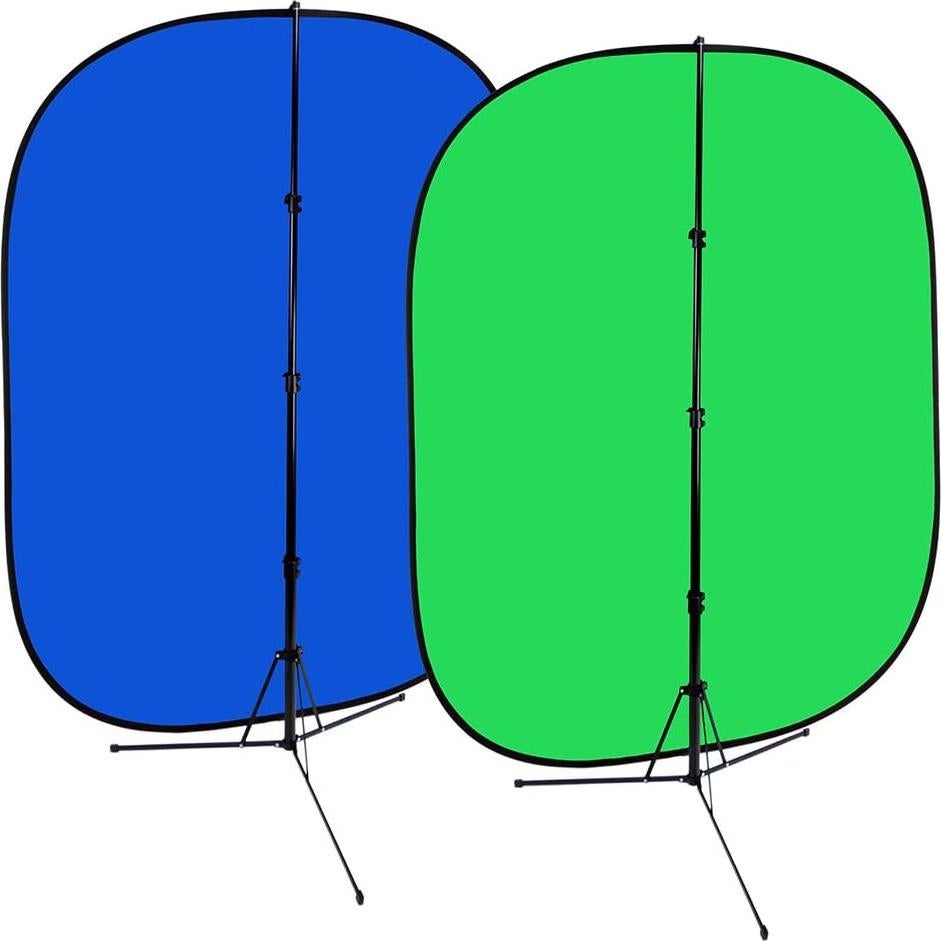 Conjunto de Fondo Plegable Fotodiox Pro 2-en-1 Verde Azul 1.52m x 2.13m