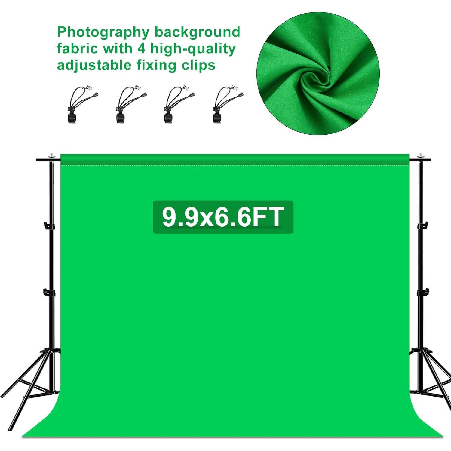 Fondo Fotográfico Verde PULUZ 3x2m con Clips para Estudio