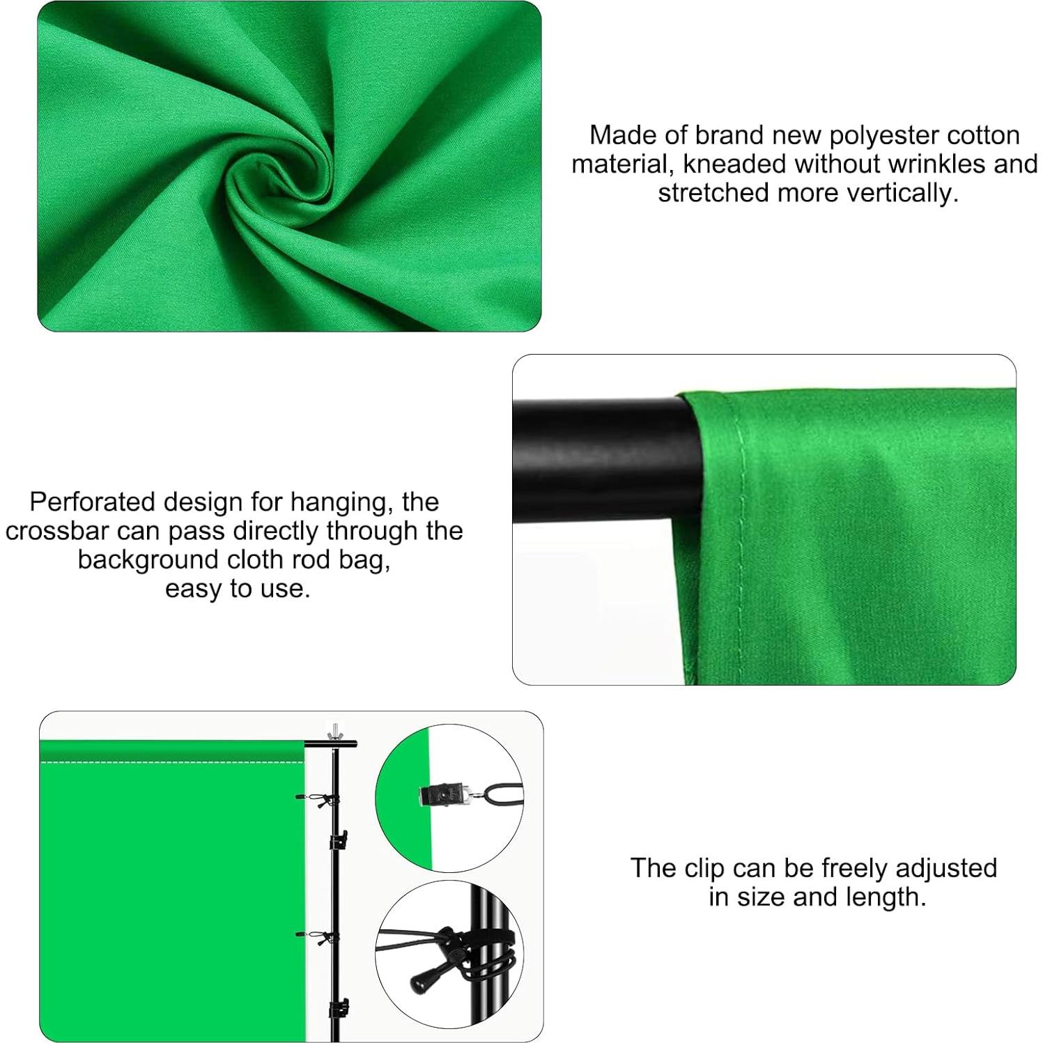 Fondo Fotográfico Verde PULUZ 3x2m con Clips para Estudio