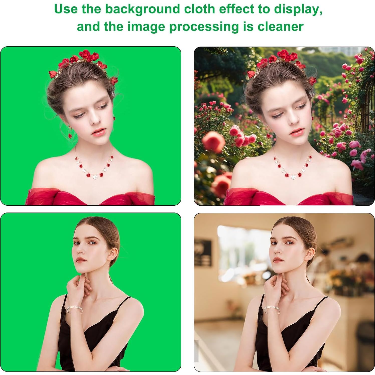 Fondo Fotográfico Verde PULUZ 3x2m con Clips para Estudio