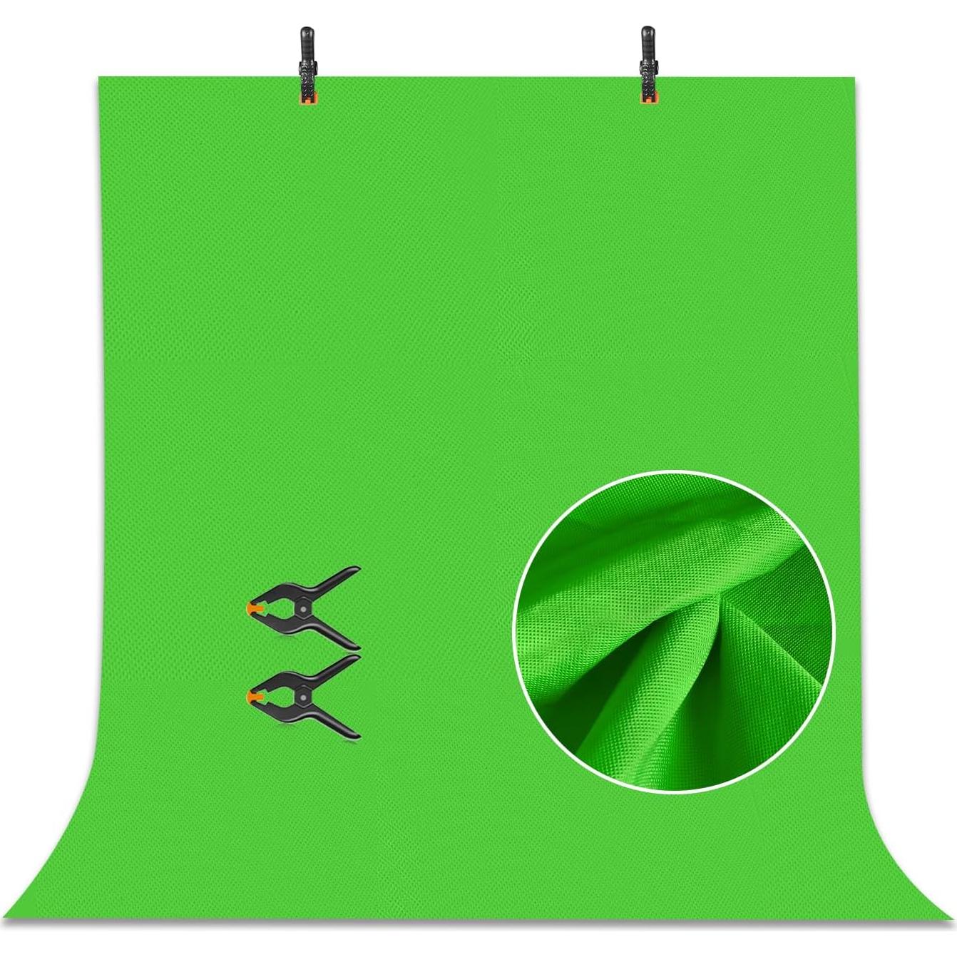 EMART 8.5 x 10 ft Photo Backdrop Stand, Adjustable Photography Muslin Background Support System Stand, 5x6.5ft Non-Woven Green Screen Backdrop, for Photo Video Studio