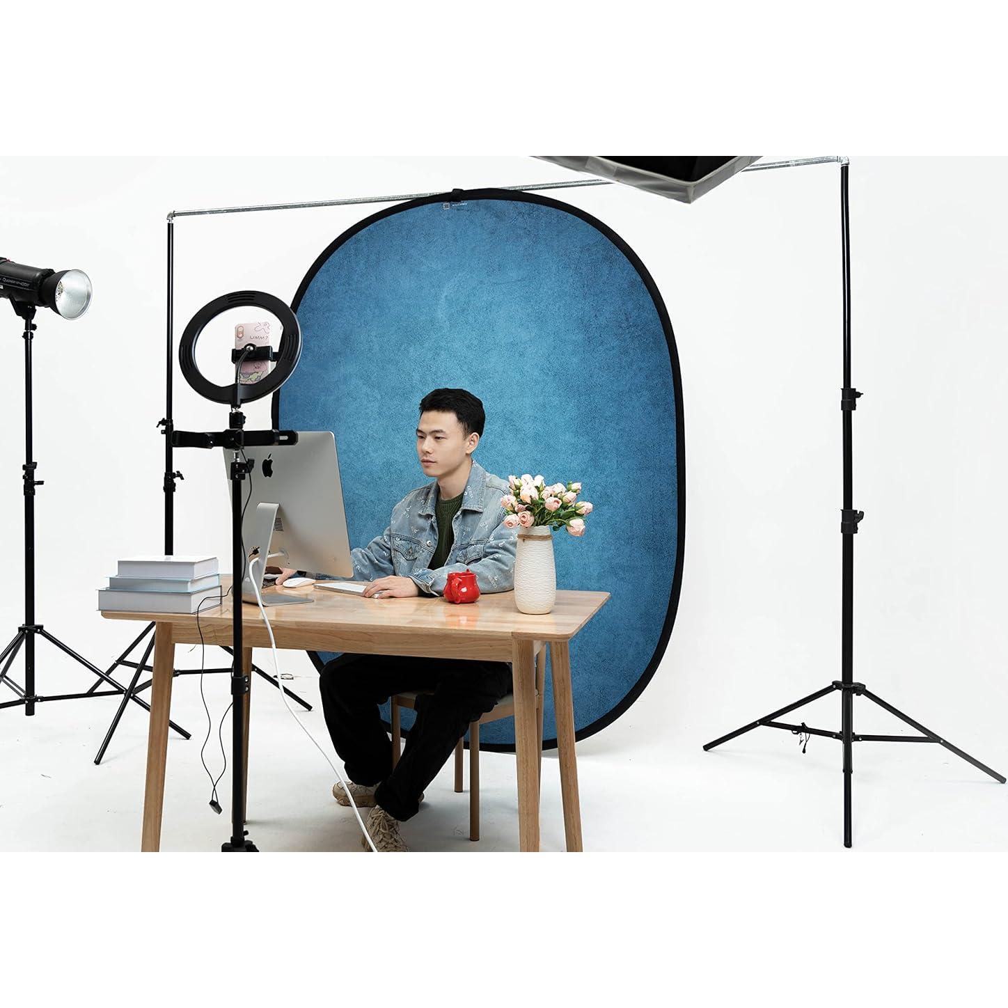 Fondo Plegable Kate 1.5m x 2.0m Azul Gris para Fotografía