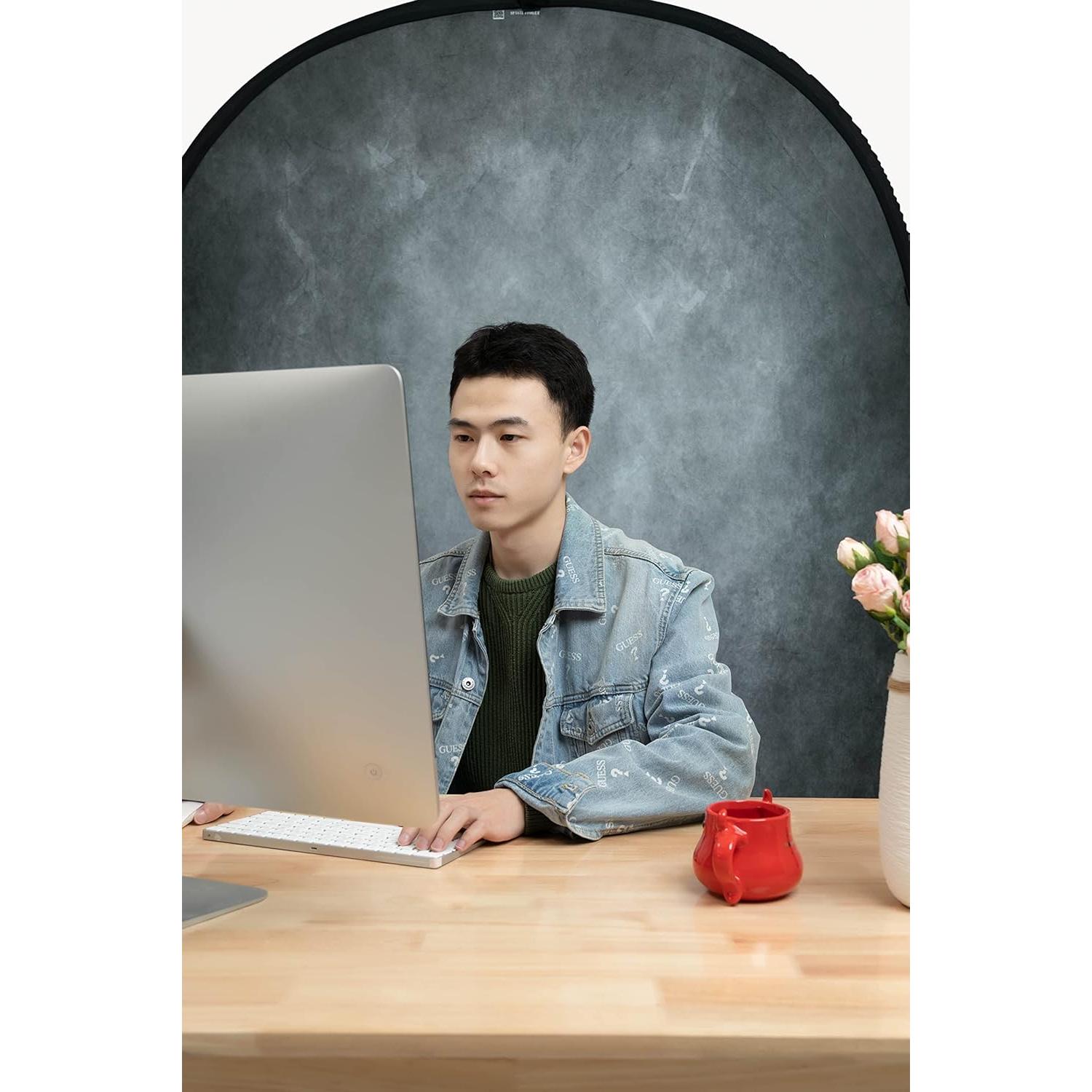 Fondo Plegable Kate 1.5m x 2.0m Azul Gris para Fotografía