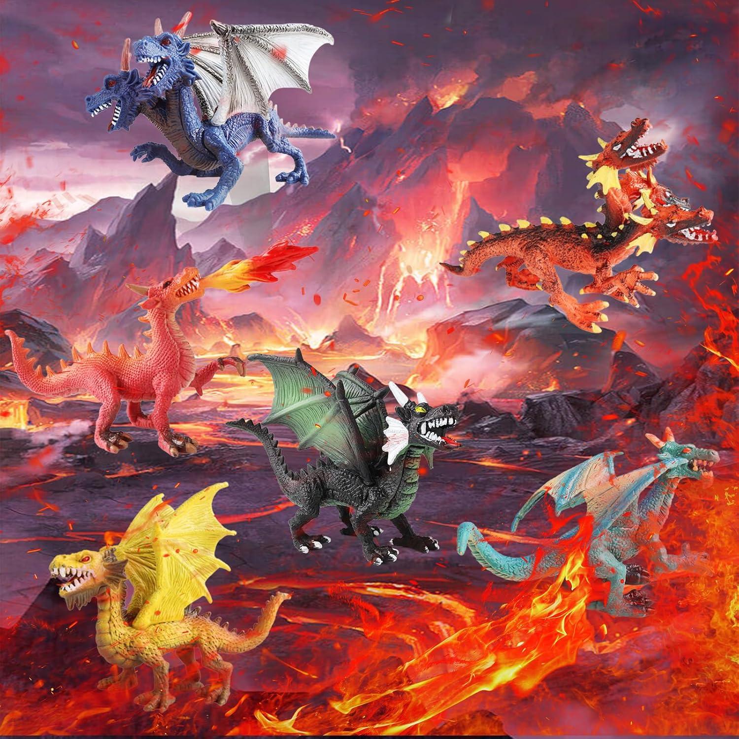 Figuras de Dragón EOIVSH - Pack de 6 Juguetes Míticos