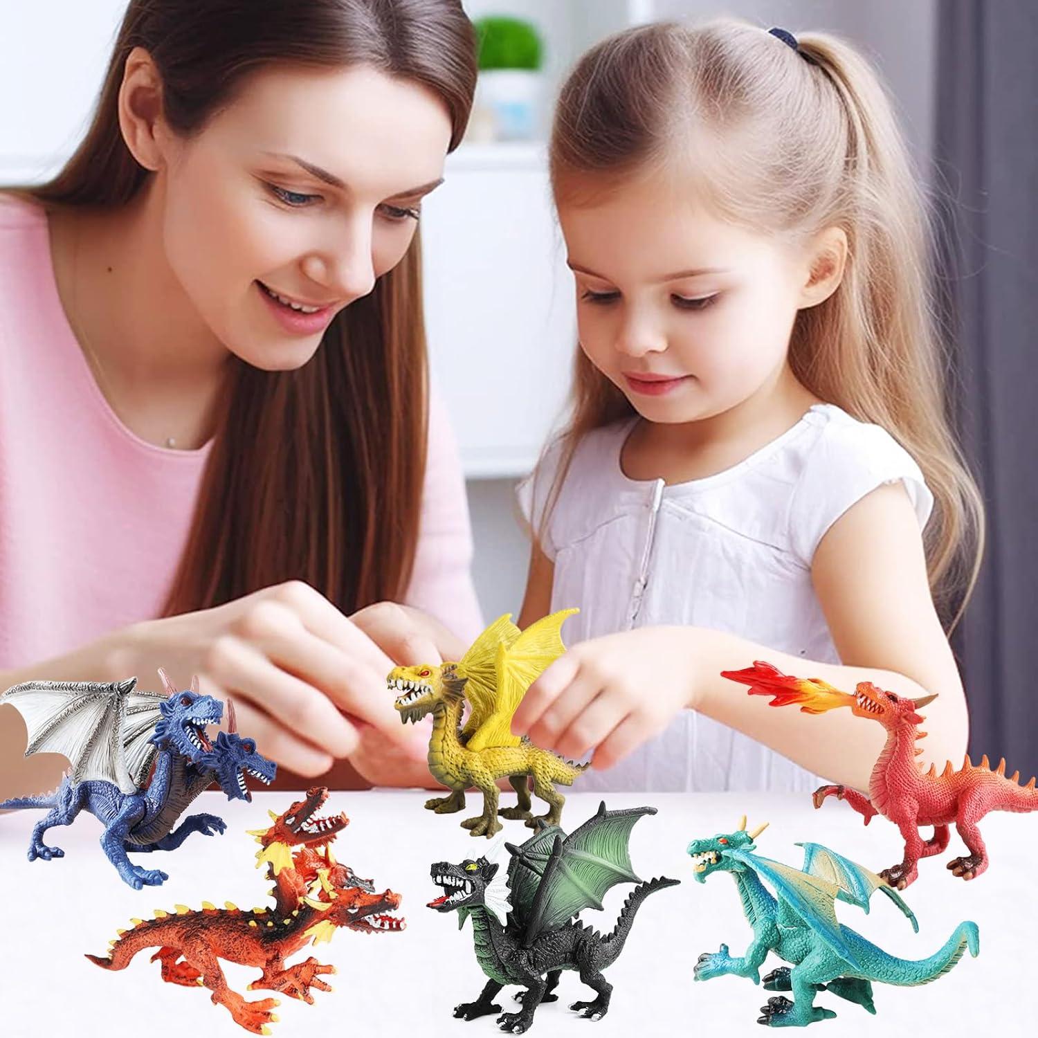 Figuras de Dragón EOIVSH - Pack de 6 Juguetes Míticos