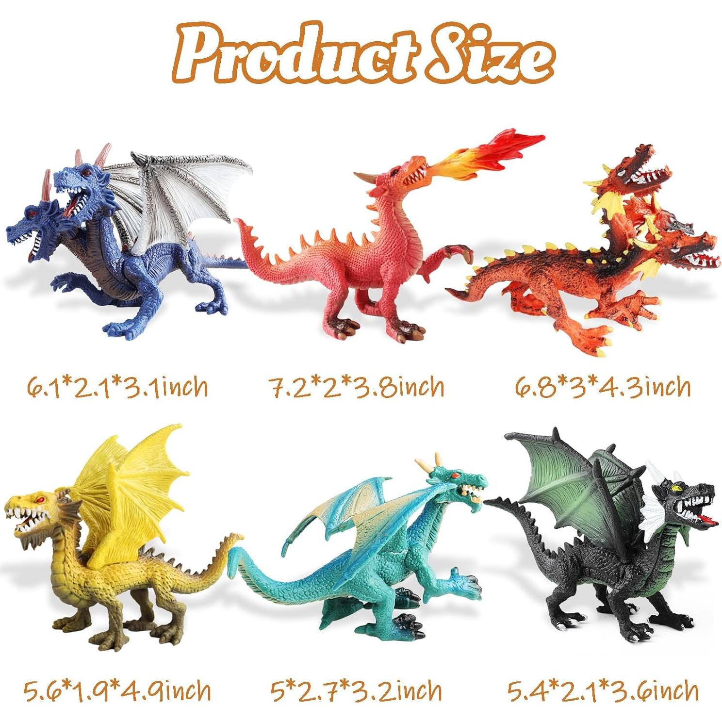 Figuras de Dragón EOIVSH - Pack de 6 Juguetes Míticos