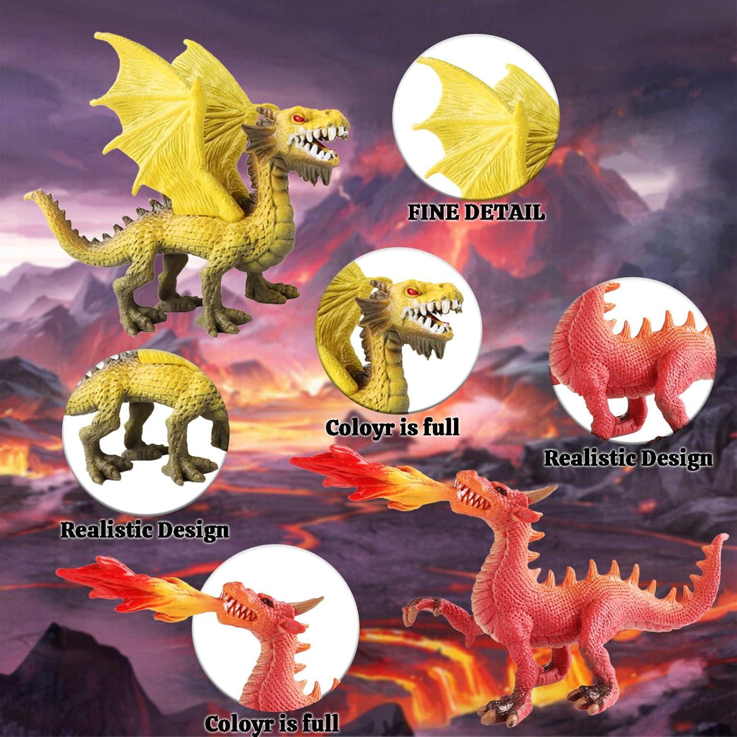 Figuras de Dragón EOIVSH - Pack de 6 Juguetes Míticos