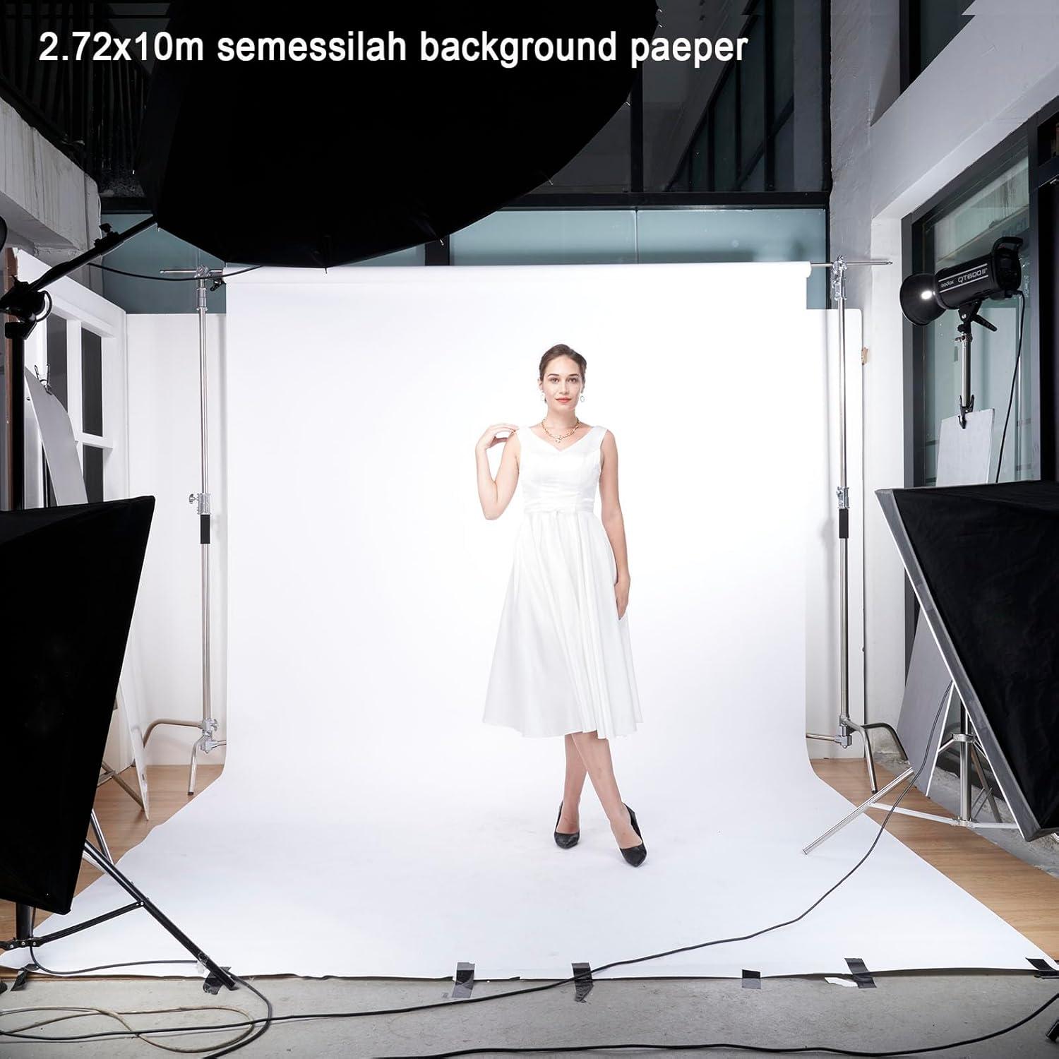 Rollo de papel fotográfico sin costuras Semessilah 1.35x5m Amarillo