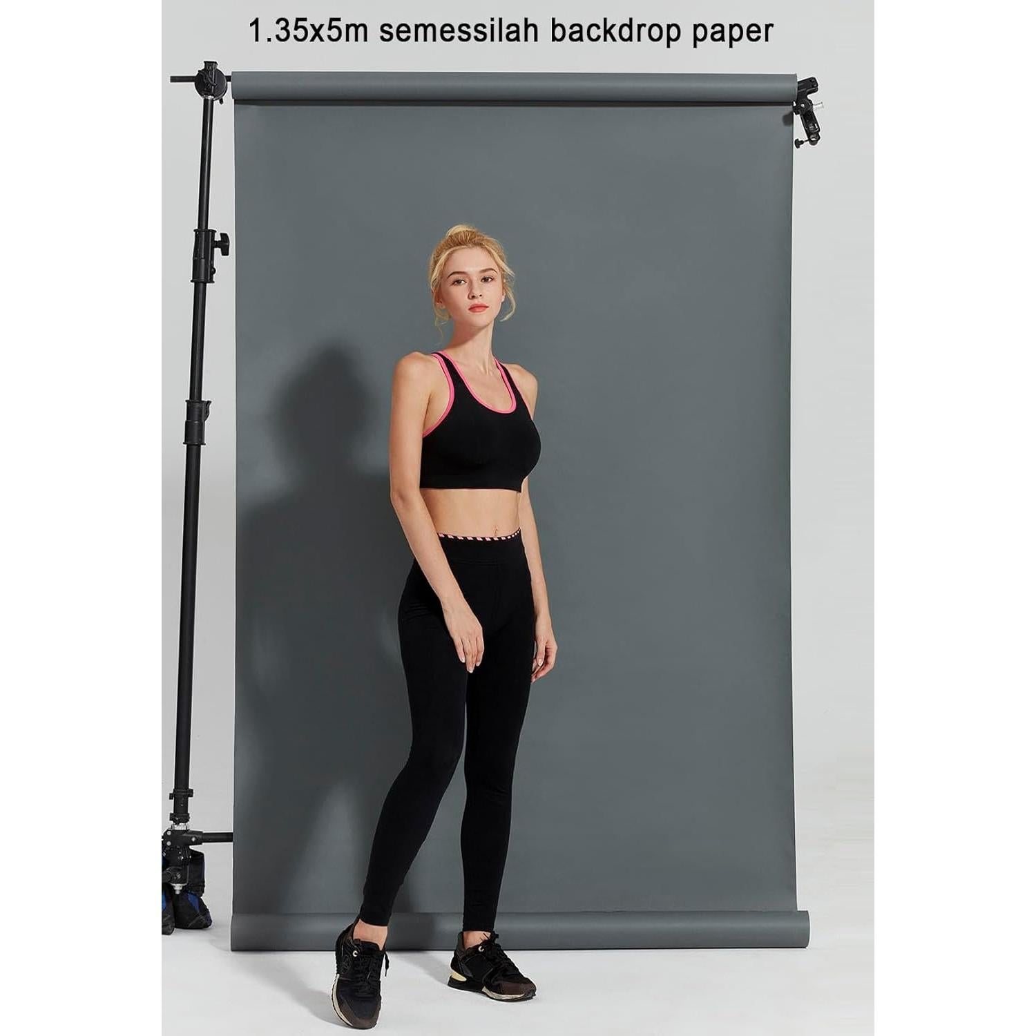 Rollo de papel fotográfico sin costuras Semessilah 1.35x5m Amarillo