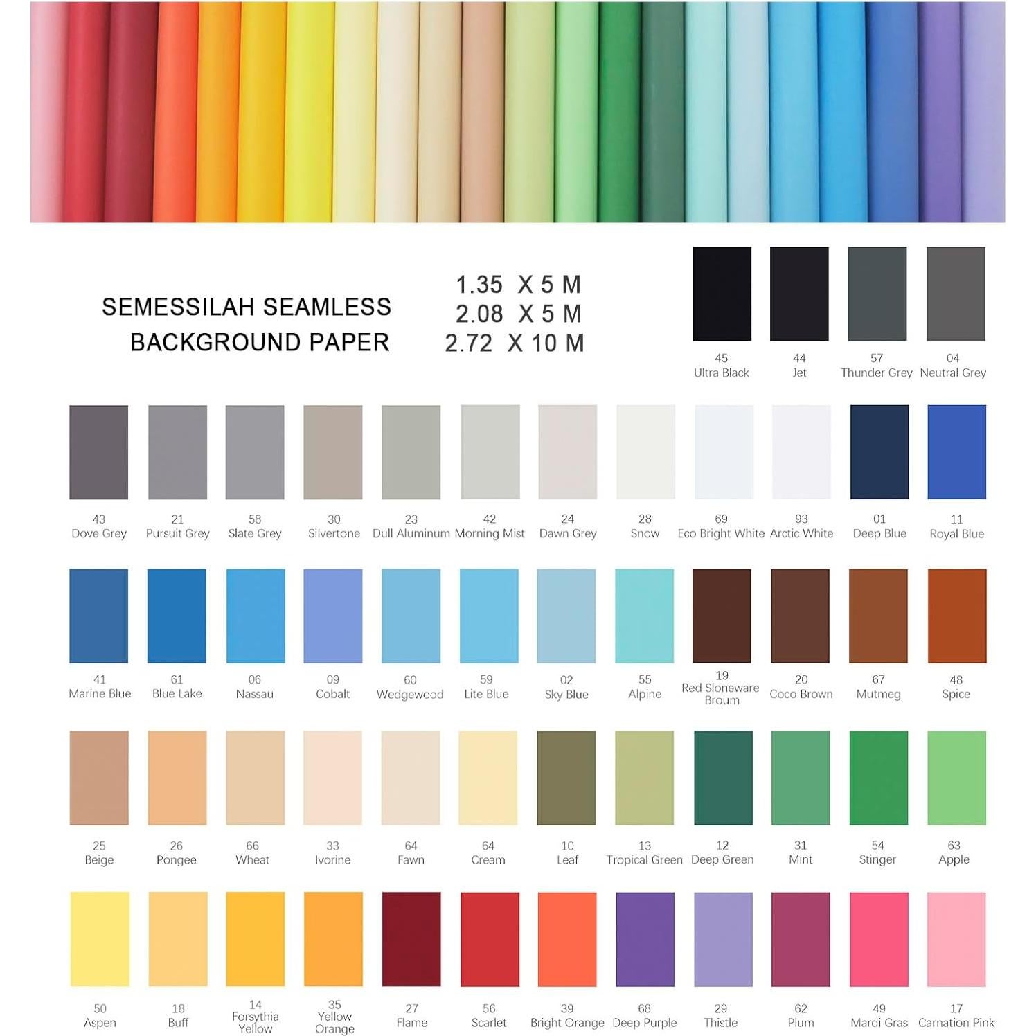 Rollo de papel fotográfico sin costuras Semessilah 1.35x5m Amarillo