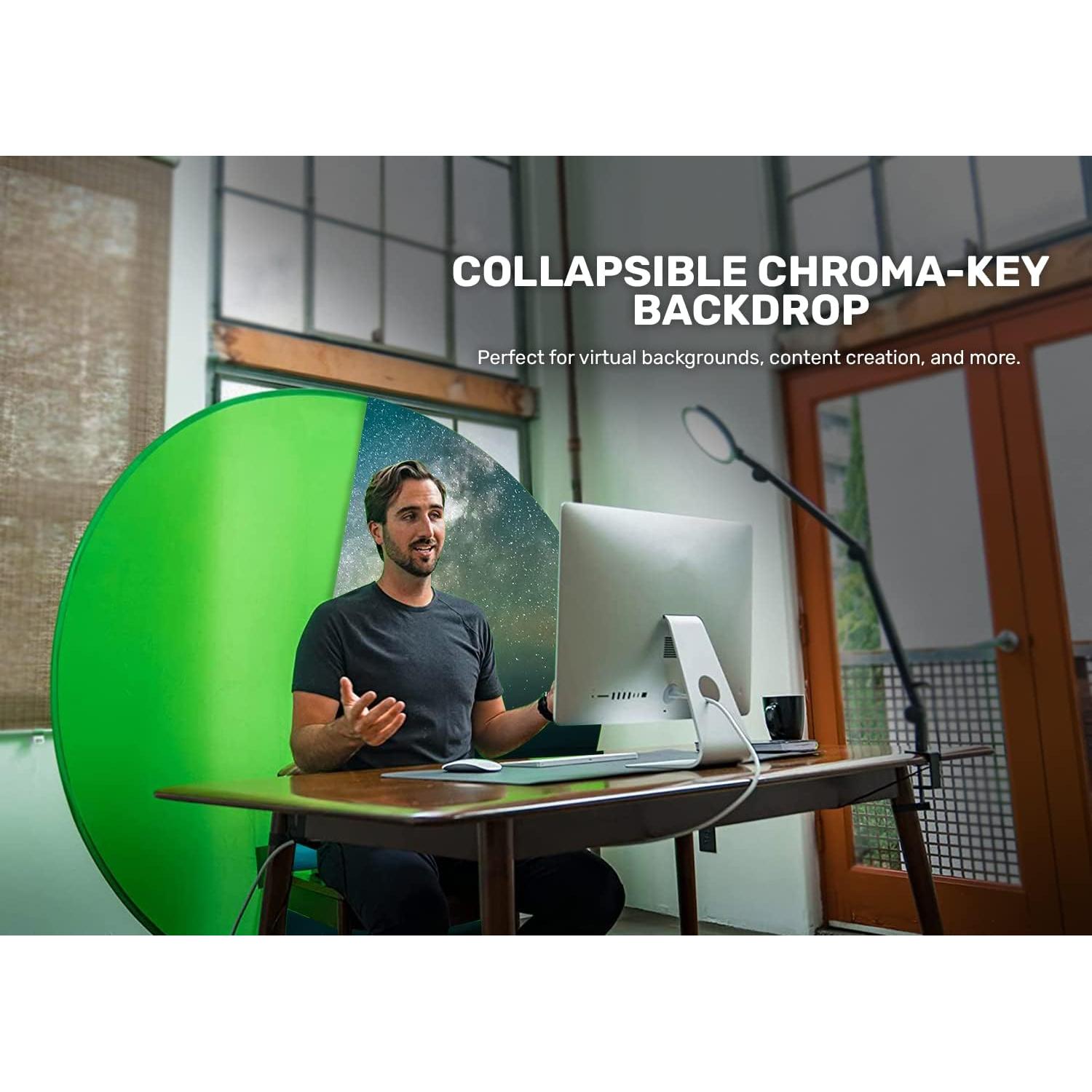 Fondo de Webcam Plegable Webaround Verde 160 cm Chroma-Key