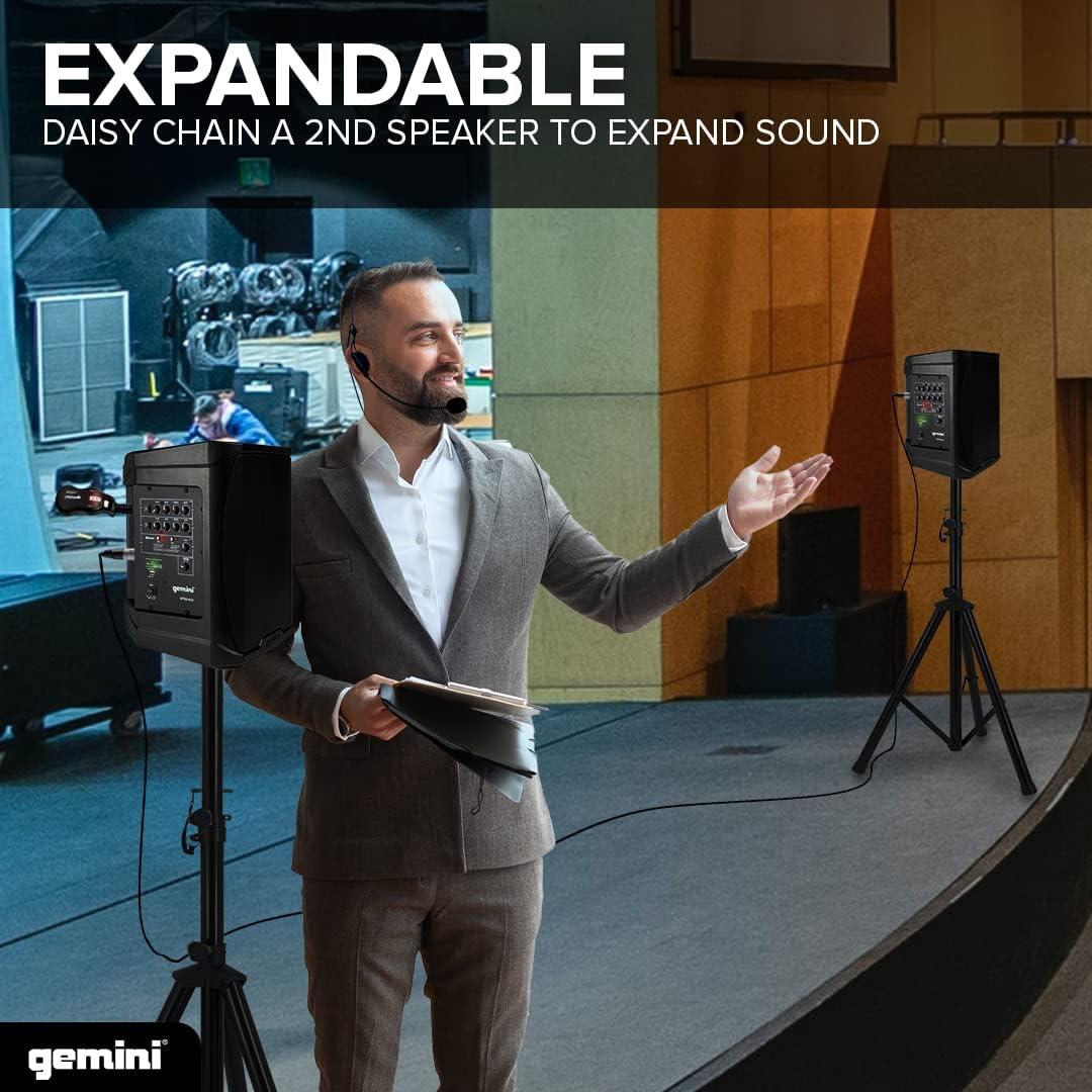 Sistema de micrófono inalámbrico Gemini GMU-HSL100 - Doble Lavalier y Diadema