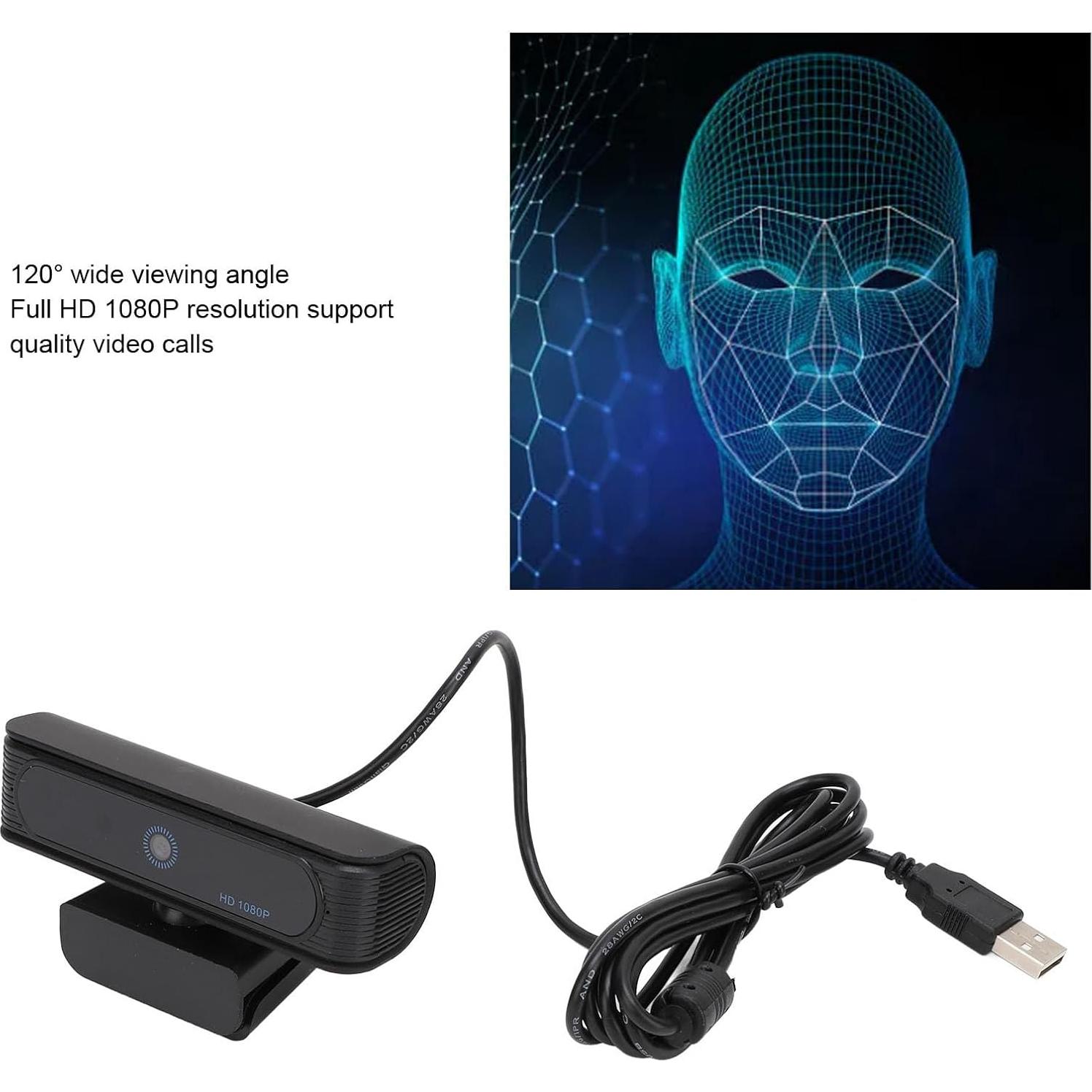 Cámara Web HD 1080P XUMIUZIY con Reconocimiento Facial USB