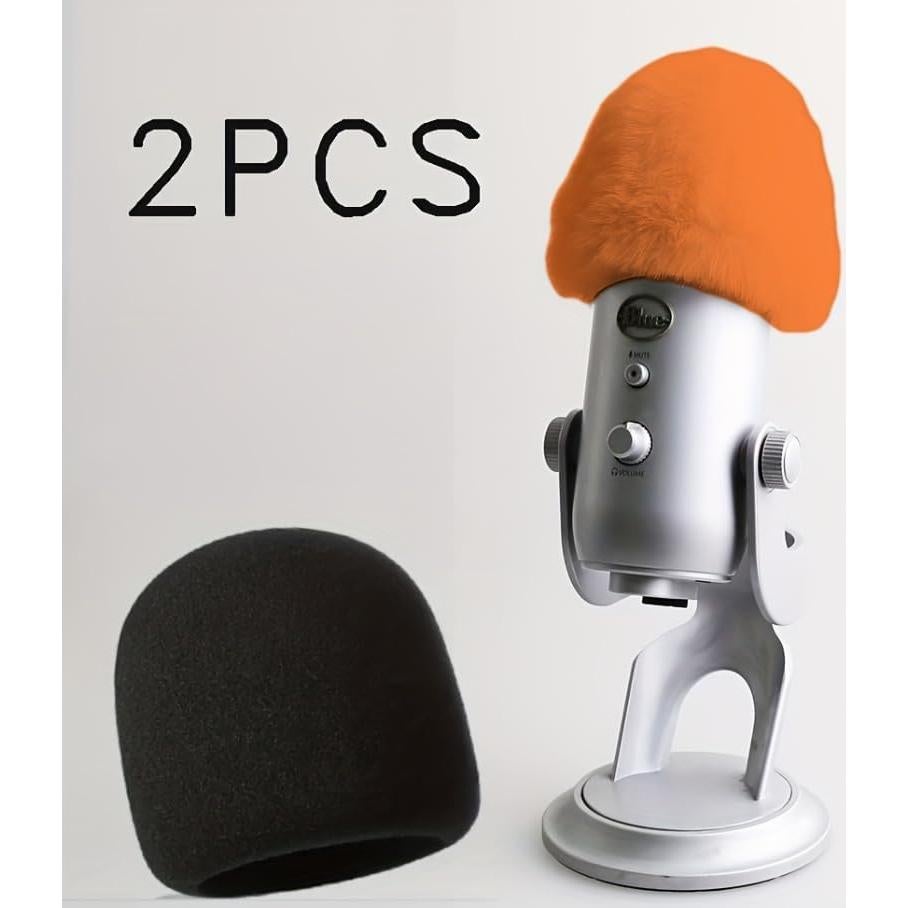 Filtro de pop para micrófono Blue Yeti - 2 PCS Naranja y Espuma