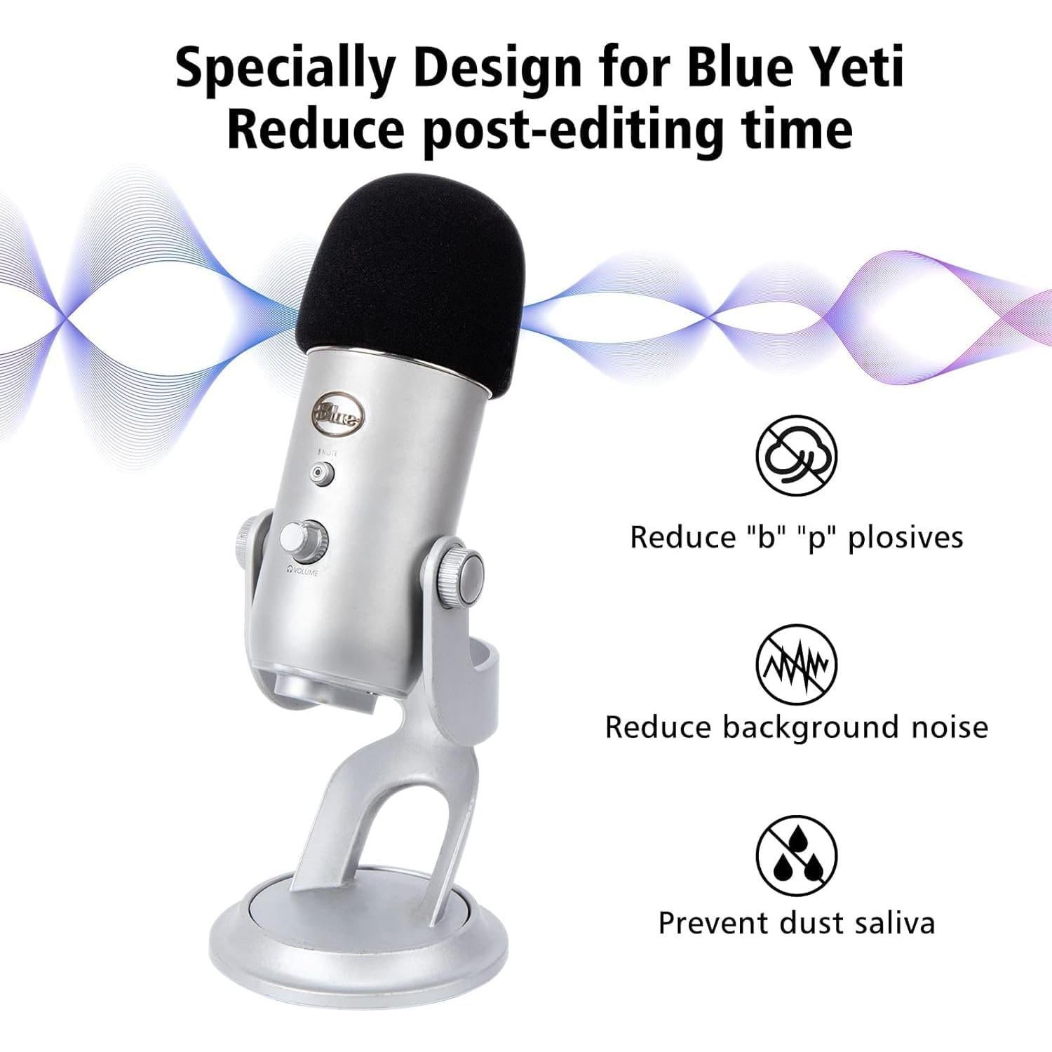 Filtro de pop para micrófono Blue Yeti - 2 PCS Naranja y Espuma