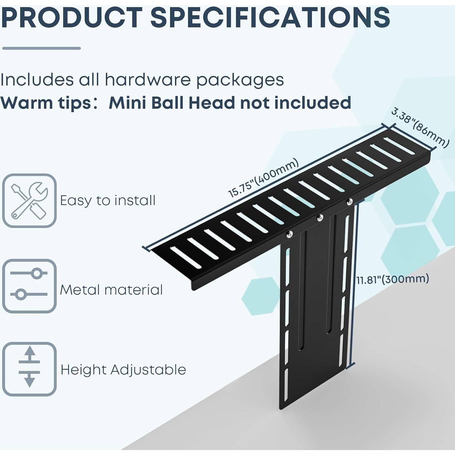 Soporte de Monitor VESA 40 cm WORLDLIFT Ajustable Negro