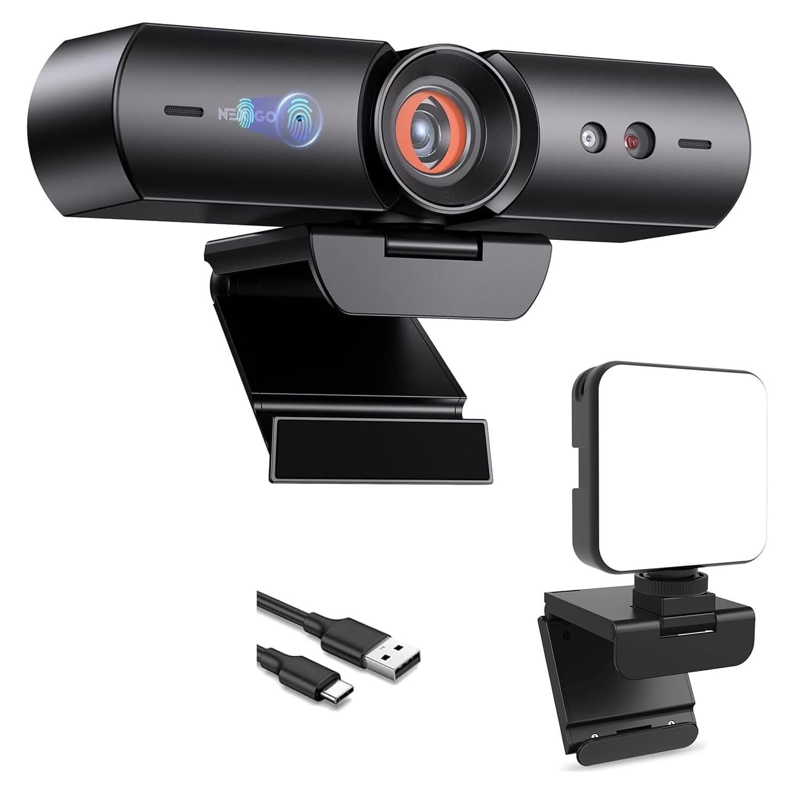 NexiGo 1080P Webcam Kits, N930W HelloCam with Windows Hello, True Privacy, Automatic Electronic Shutter, Computer Camera, Video Conference Lighting, for Zoom/Skype/Teams