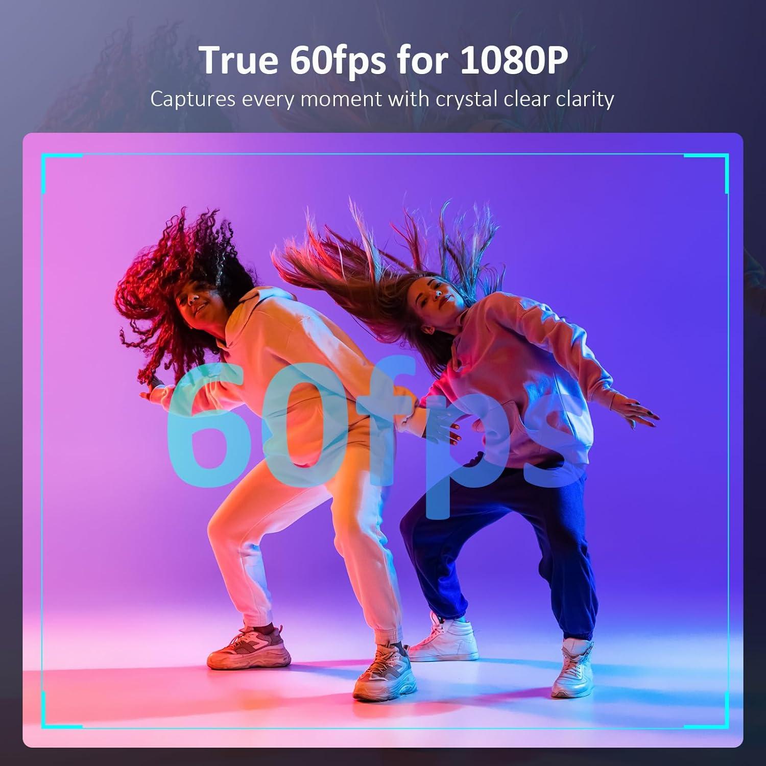 NexiGo 1080P Webcam Kits, N960E Pro 60FPS Webcam with Mic/Headset Jack and Extra USB Port, 1080P Web Camera with Light, Built-in Privacy Cover, Video Conference Lighting, for Zoom/Skype/Teams